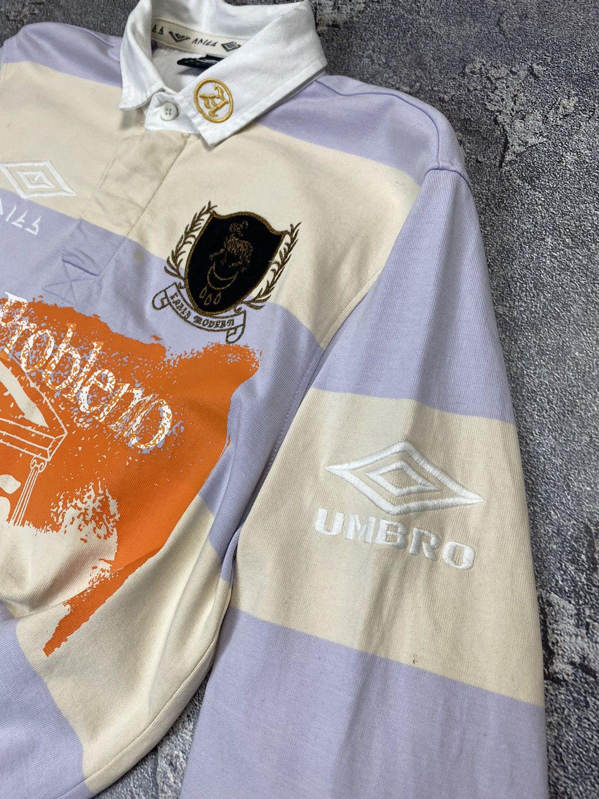 Aries Aries x Umbro Stripe Rugby Shirt Size M Y2K Size US M / EU 48-50 / 2 - 6 Thumbnail
