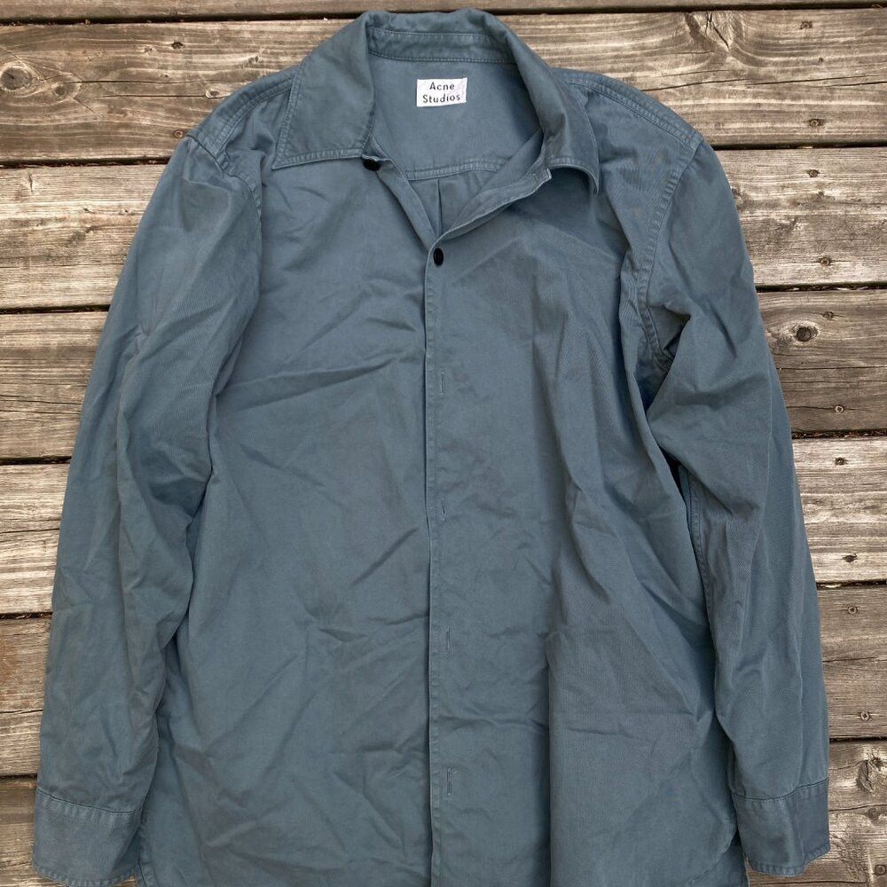 Acne Studios Acne Studios Oversized Cotton Overshirt Jacket Teal Blue Si Size US XL / EU 56 / 4 - 6 Thumbnail