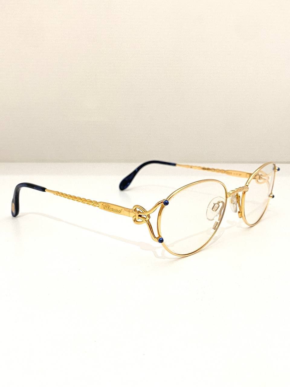 Chopard Chopard 23K Gold Mille Migila Logo Rectangular Eyeglasses Size ONE SIZE - 4 Thumbnail