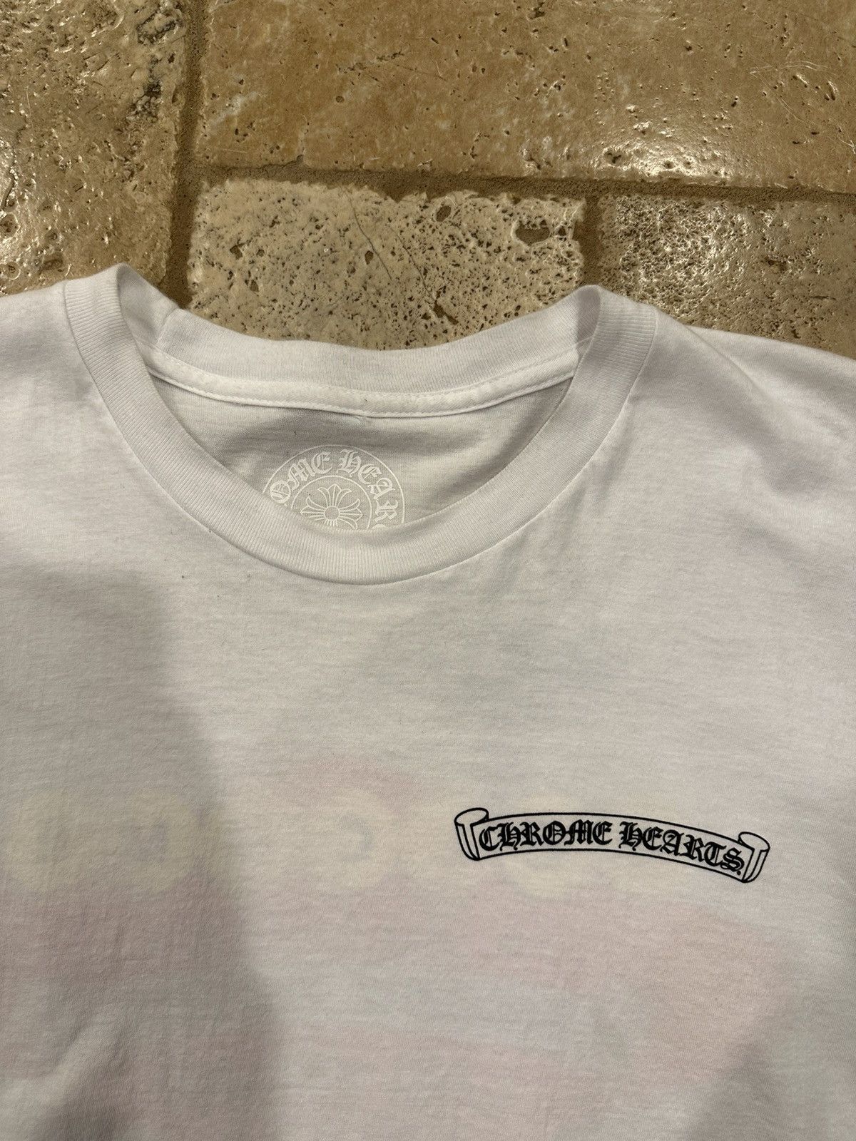 Chrome Hearts Chrome Hearts Welcome to Las Vegas Scroll Logo White Tee Size US XL / EU 56 / 4 - 6 Thumbnail