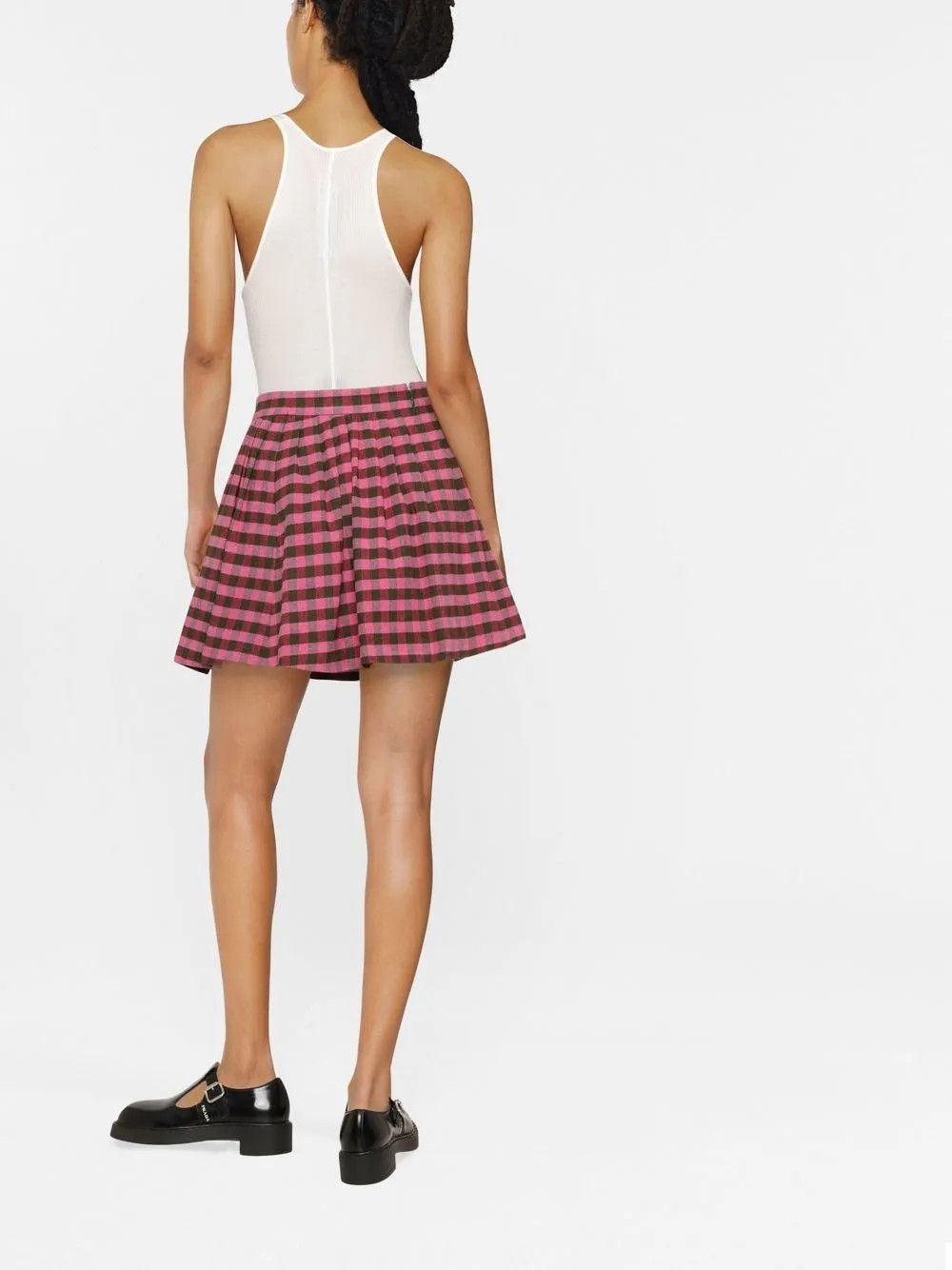 Kenzo o1y1025 Checked Mini Skirt in Magenta Size 28" / US 6 / IT 42 - 3 Thumbnail
