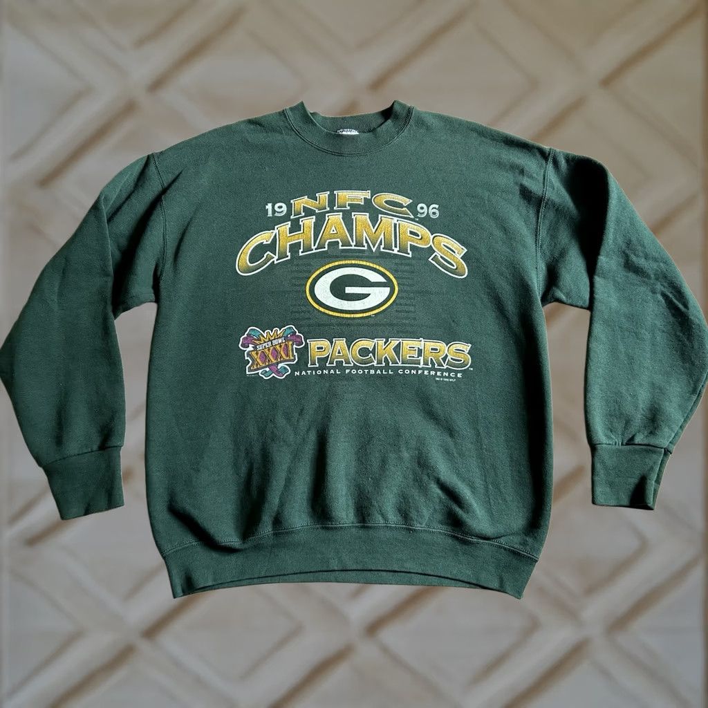 Fruit Of The Loom VINTAGE Green Bay Packers 1996 NFC Champs Men’s Size L Crewneck Sweatshirt Size US L / EU 52-54 / 3 - 1 Thumbnail