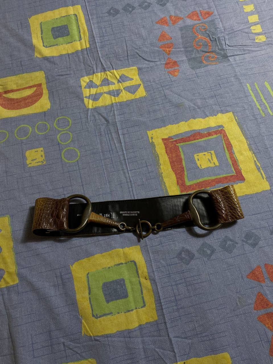 Japanese Brand CRAZY Y2K Japanese Genuine Leather Big Logo Buckle Belt Size ONE SIZE - 8 Thumbnail