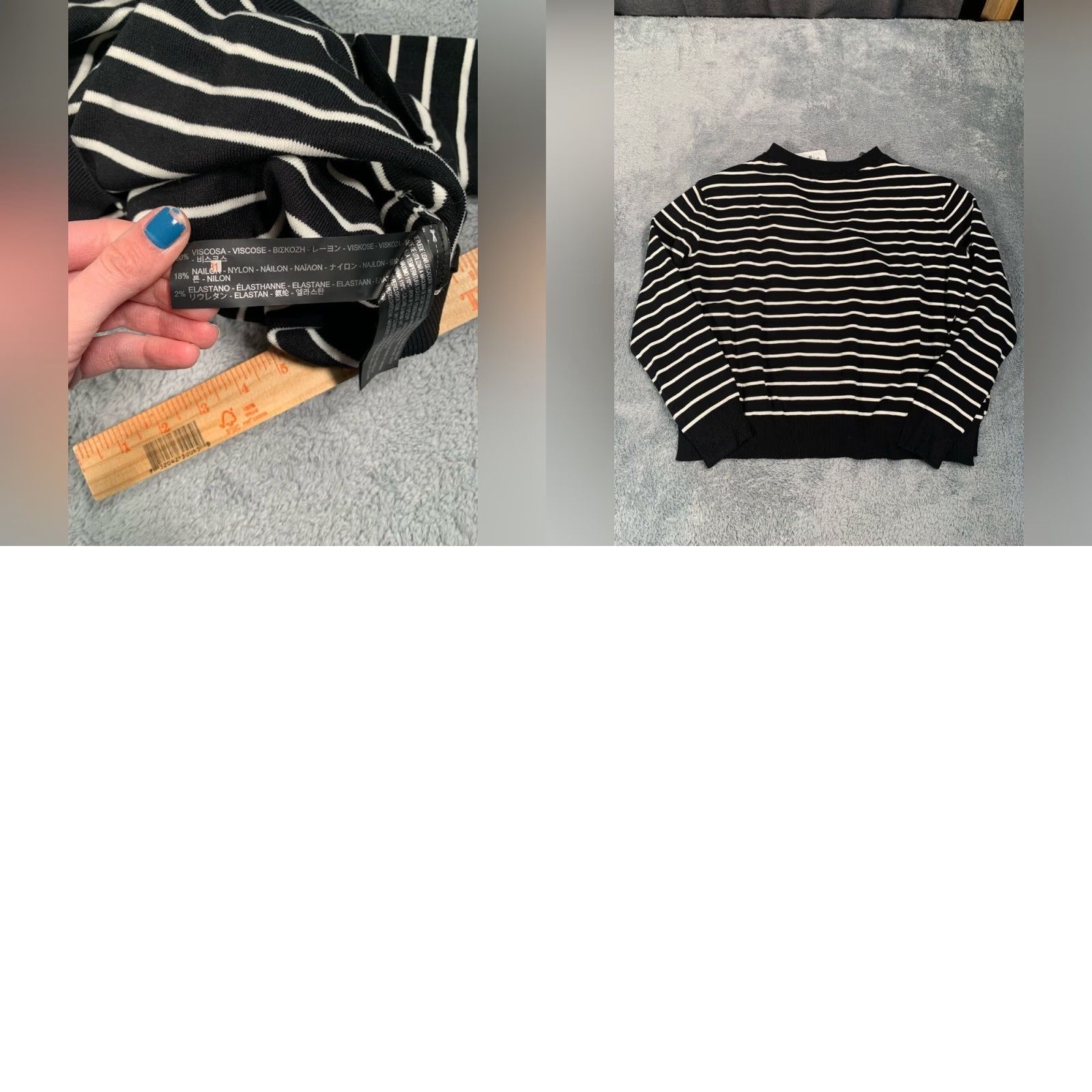 Zara VINTAGE not specified; Zara knit Black and White Striped Sweater Medium Women Pullover M Black Striped Knit Sweatshirt Zara White Black M Adult Women Size M / US 6-8 / IT 42-44 - 8 Thumbnail