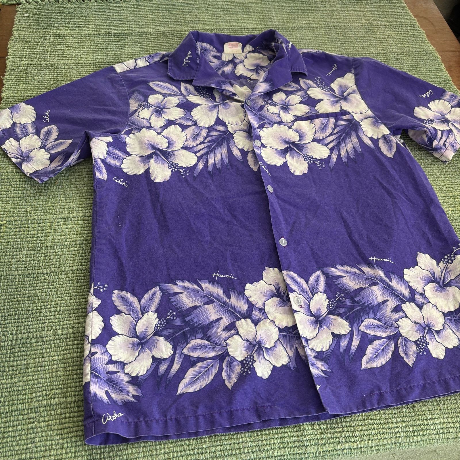 Vintage Vintage blue floral cotton aloha hawaiian shirt size XL Size US XL / EU 56 / 4 - 7 Thumbnail