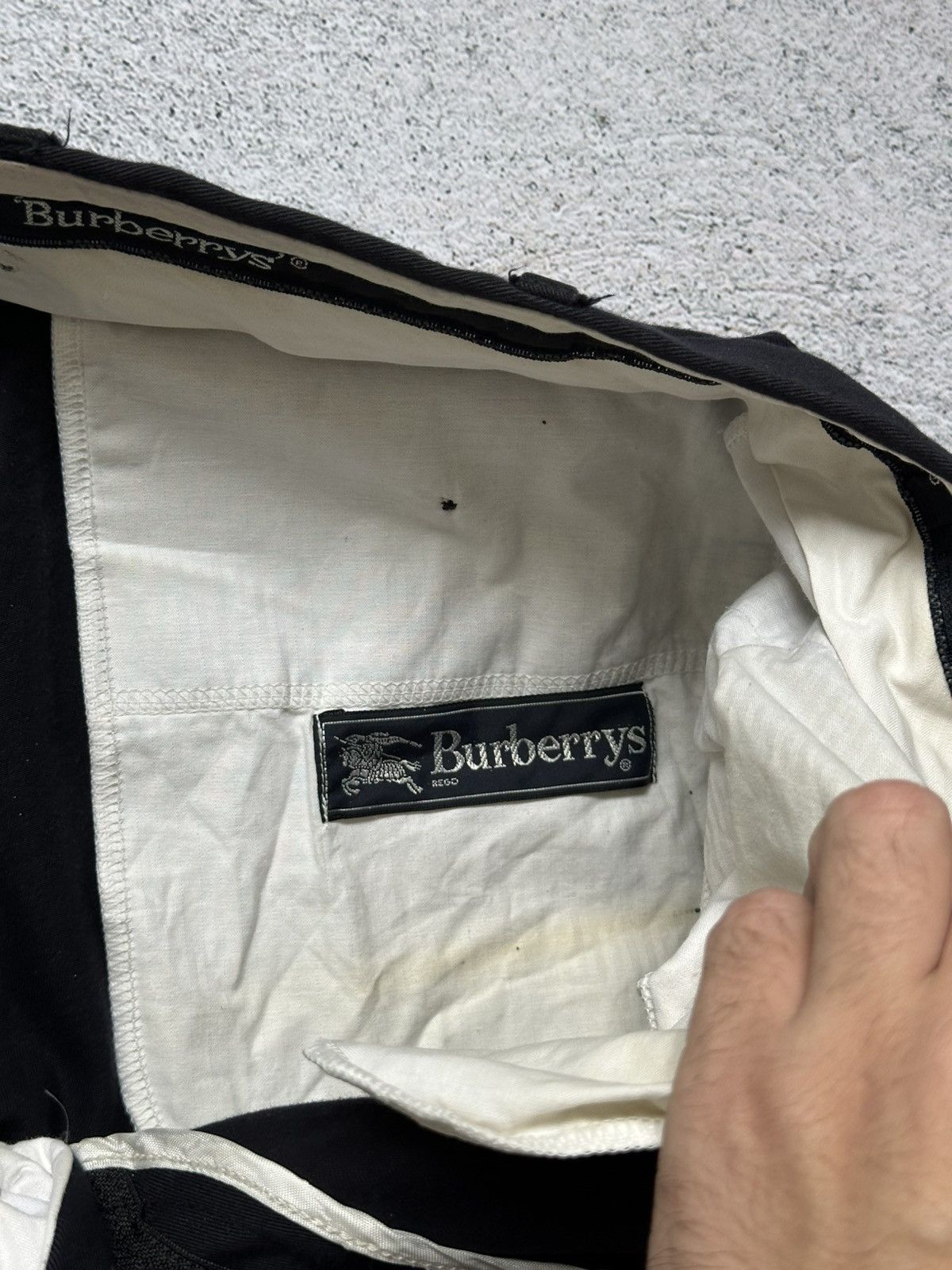 Burberry Vintage 90's Burberry Viscose Casual Pants Baggy Black Size US 33 - 11 Thumbnail
