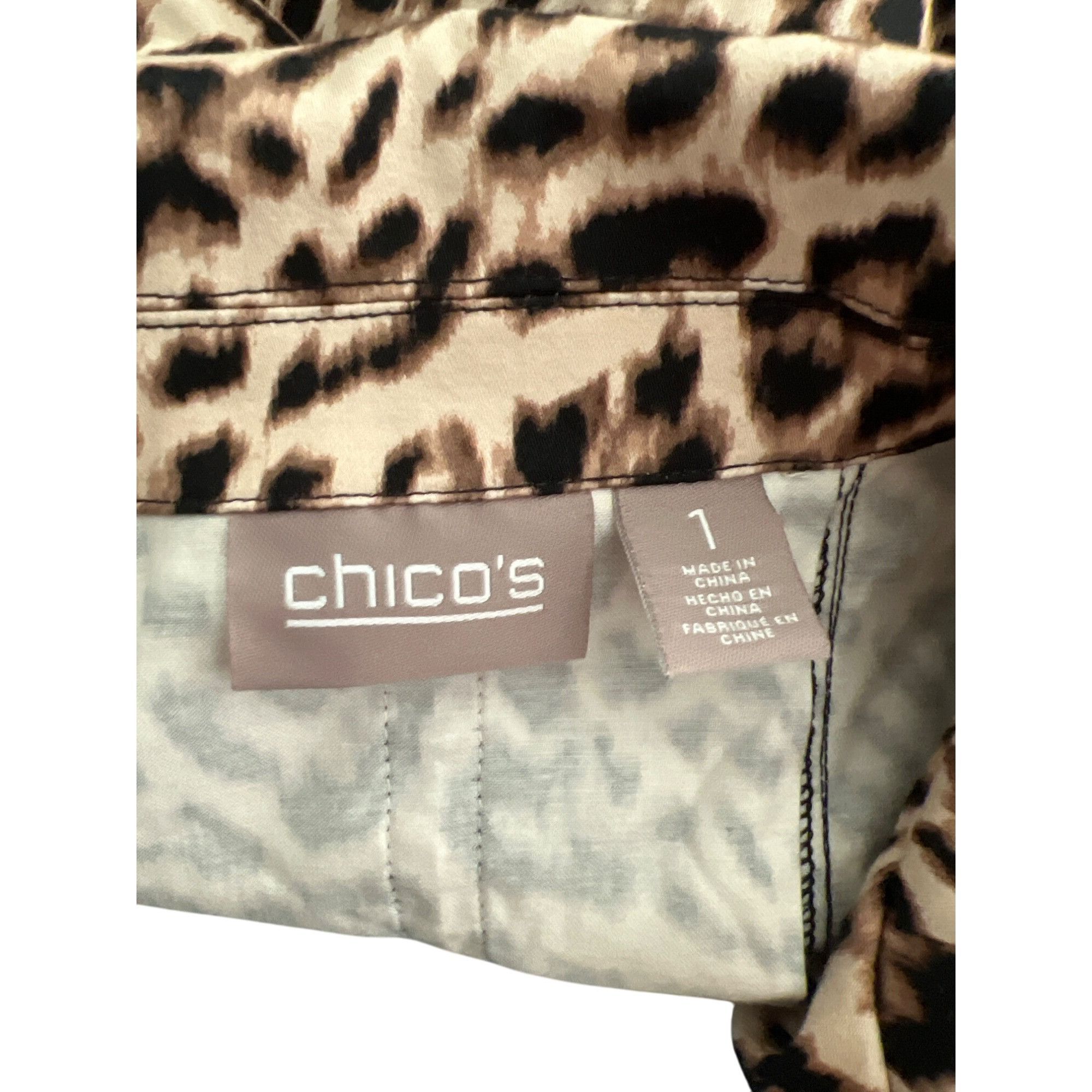 Chicos Chicos Leopard Print Blazer Jacket Womens Tailored 3/4 Sleev Size M / US 6-8 / IT 42-44 - 6 Thumbnail