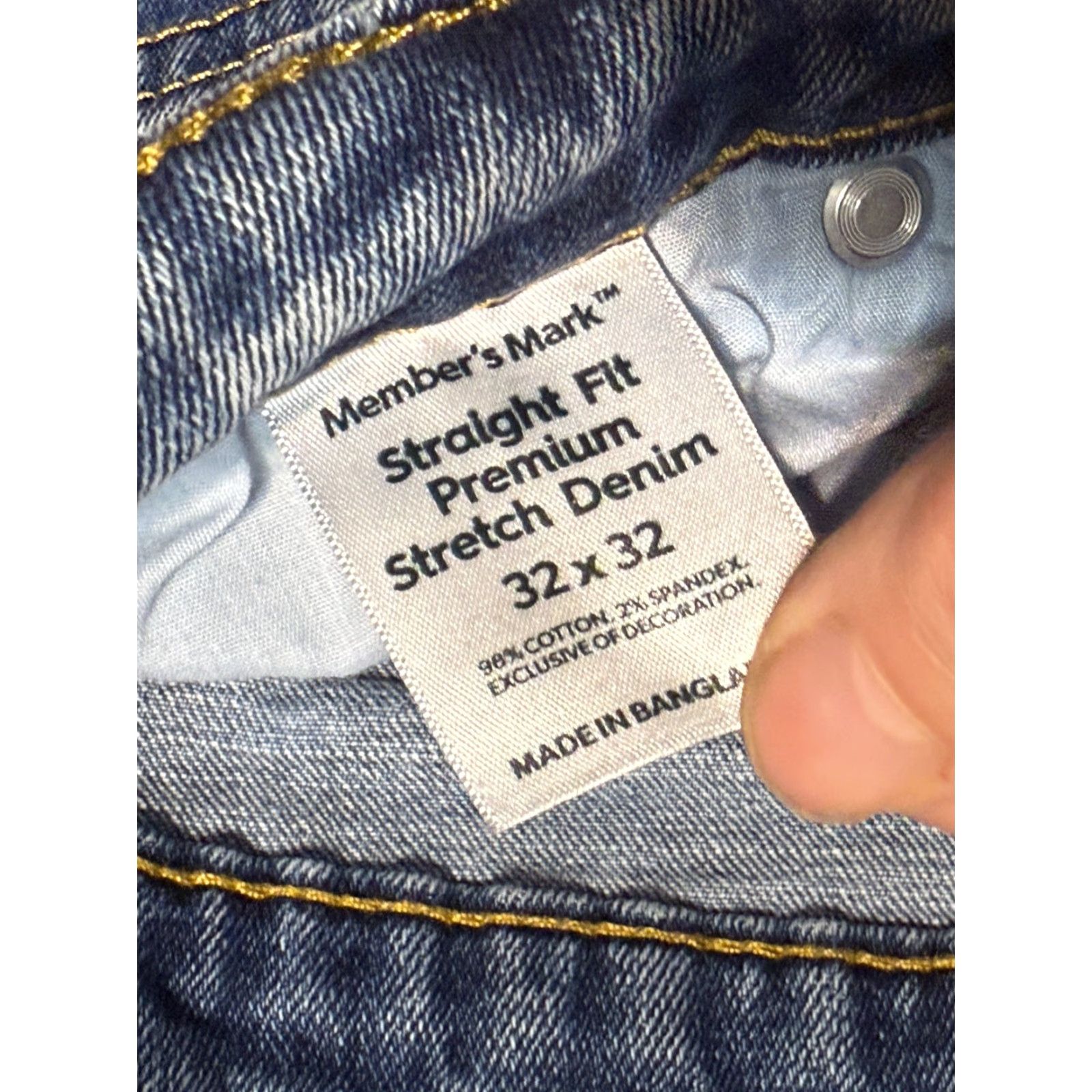 Denime VINTAGE? (No) Member's Mark Jeans Mens 32x32 Blue Straight Fit Premium Stretch Denim Jeans Mens Regular 5-Pocket Size US 32 / EU 48 - 5 Thumbnail