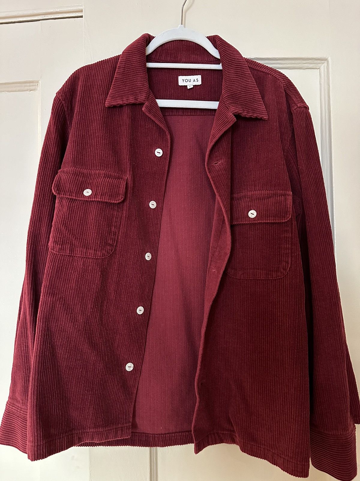 image of You As Red Corduroy Overshirt Size M, Men's
