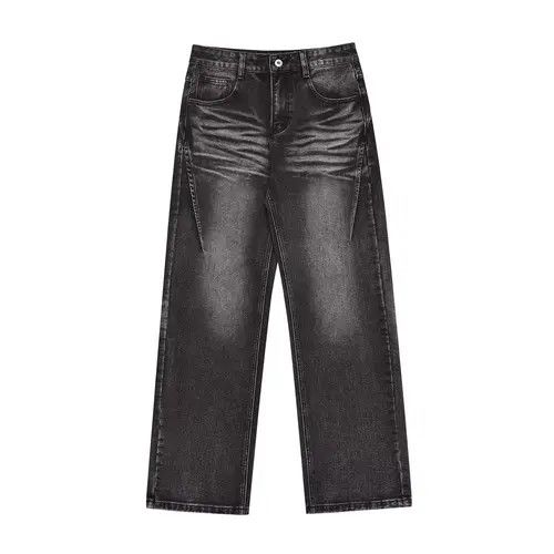 Japanese Brand Washed distressed straight-leg men's loose wide-leg jeans Size US 32 / EU 48 - 1 Thumbnail