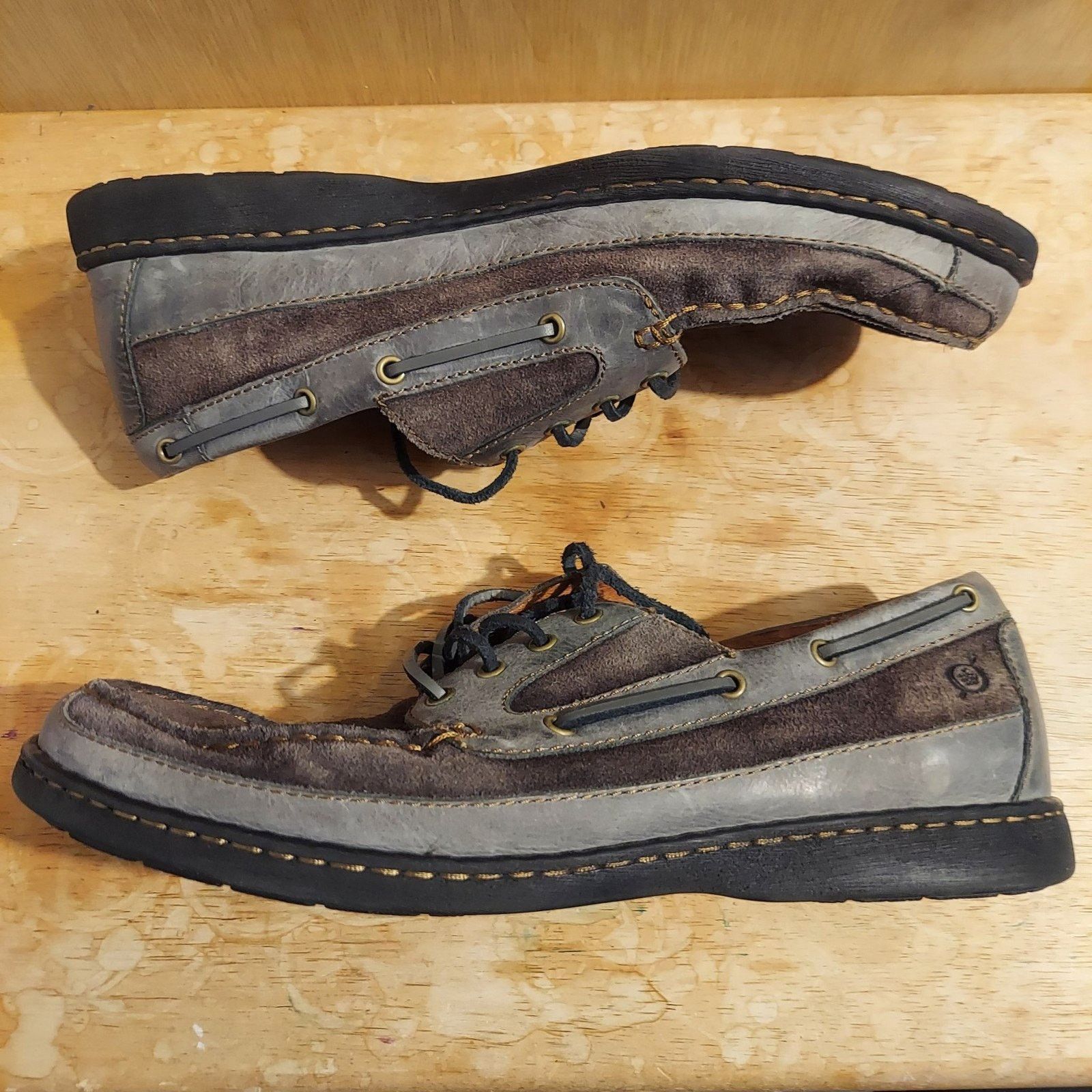Born Born Harwich Men's US 11.5 M Peltro Neutral Grey Boat Shoes Size US 11.5 / EU 44-45 - 5 Thumbnail