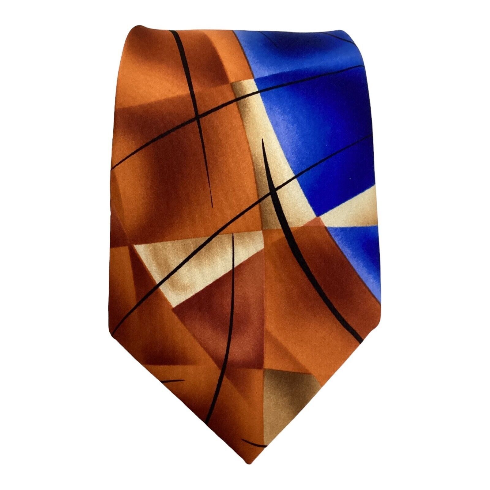 Other JERRY GARCIA Blue Brown Art Print Silk Tie W: 3.75" EX COND Size ONE SIZE - 5 Thumbnail