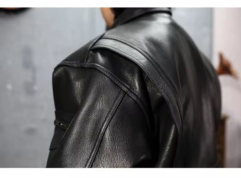 Leather Streetwear PU Leather Zipper Motorcycle Jacket Size US L / EU 52-54 / 3 - 9 Thumbnail