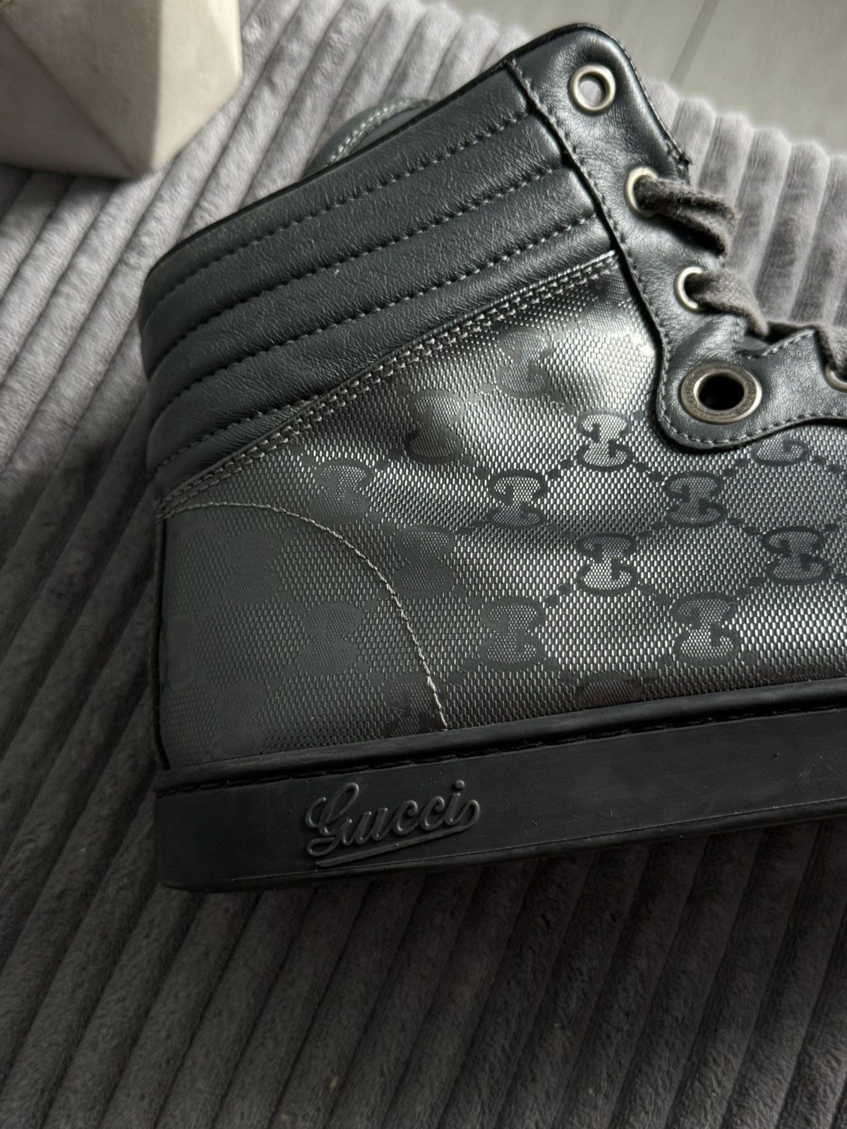 Gucci Gucci GG Monogram Leather High Top Sneakers Size US 9.5 / EU 42-43 - 8 Thumbnail