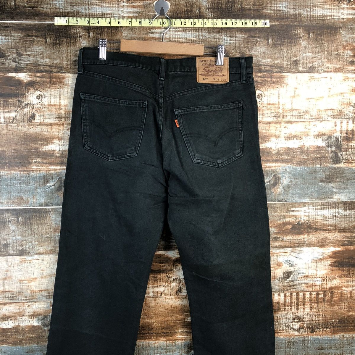 Levi's Levis 607 orange tag Black Denim jeans Pants #A2611 Size US 33 - 13 Thumbnail