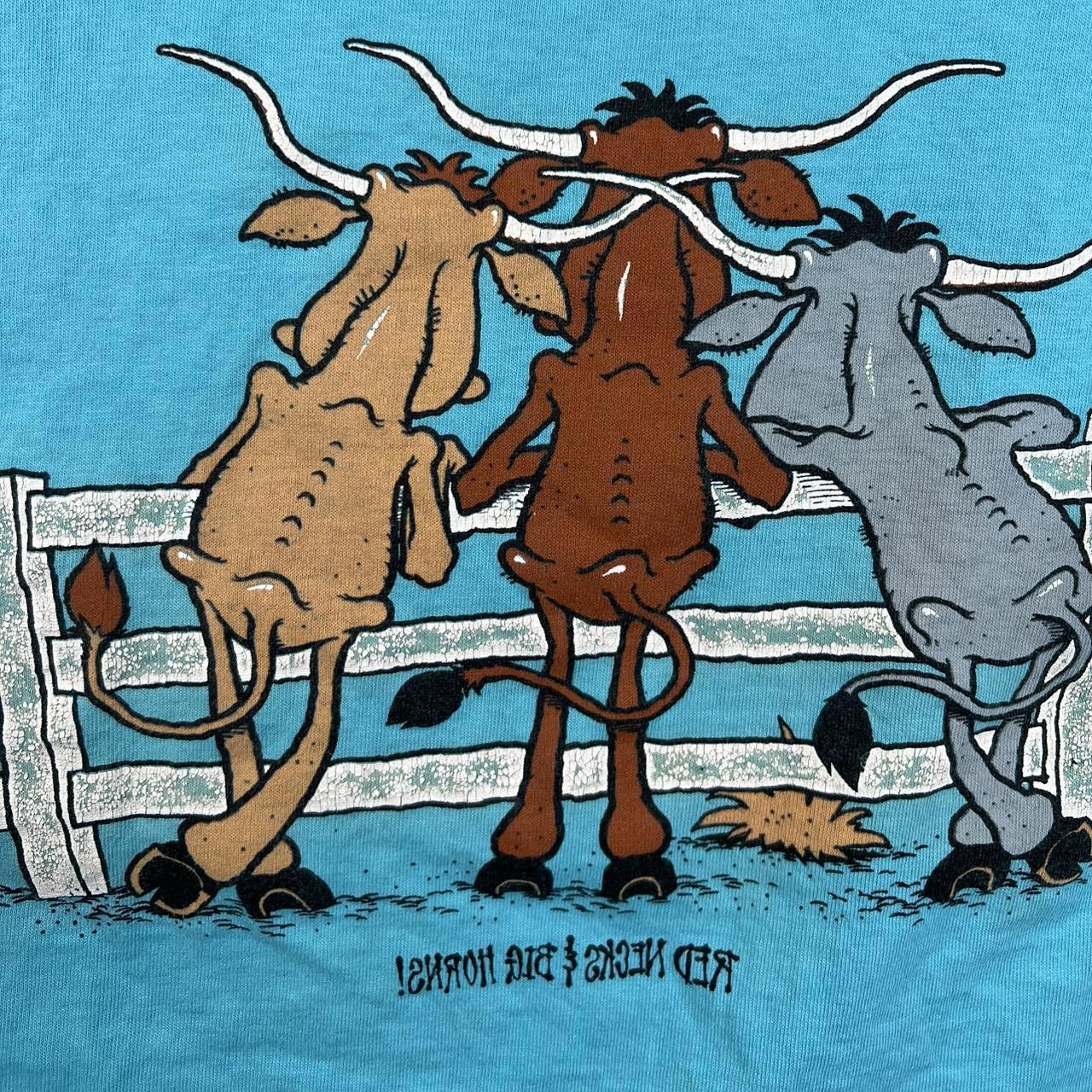 Designer Vintage Big Spring Texas Graphic T-Shirt Cartoon Cows Design Size US M / EU 48-50 / 2 - 6 Thumbnail