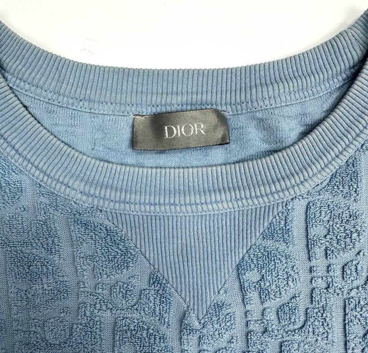 Dior Dior Blue Cotton French Terry Oblique Print T-shirt K12 Size S / US 4 / IT 40 - 3 Thumbnail