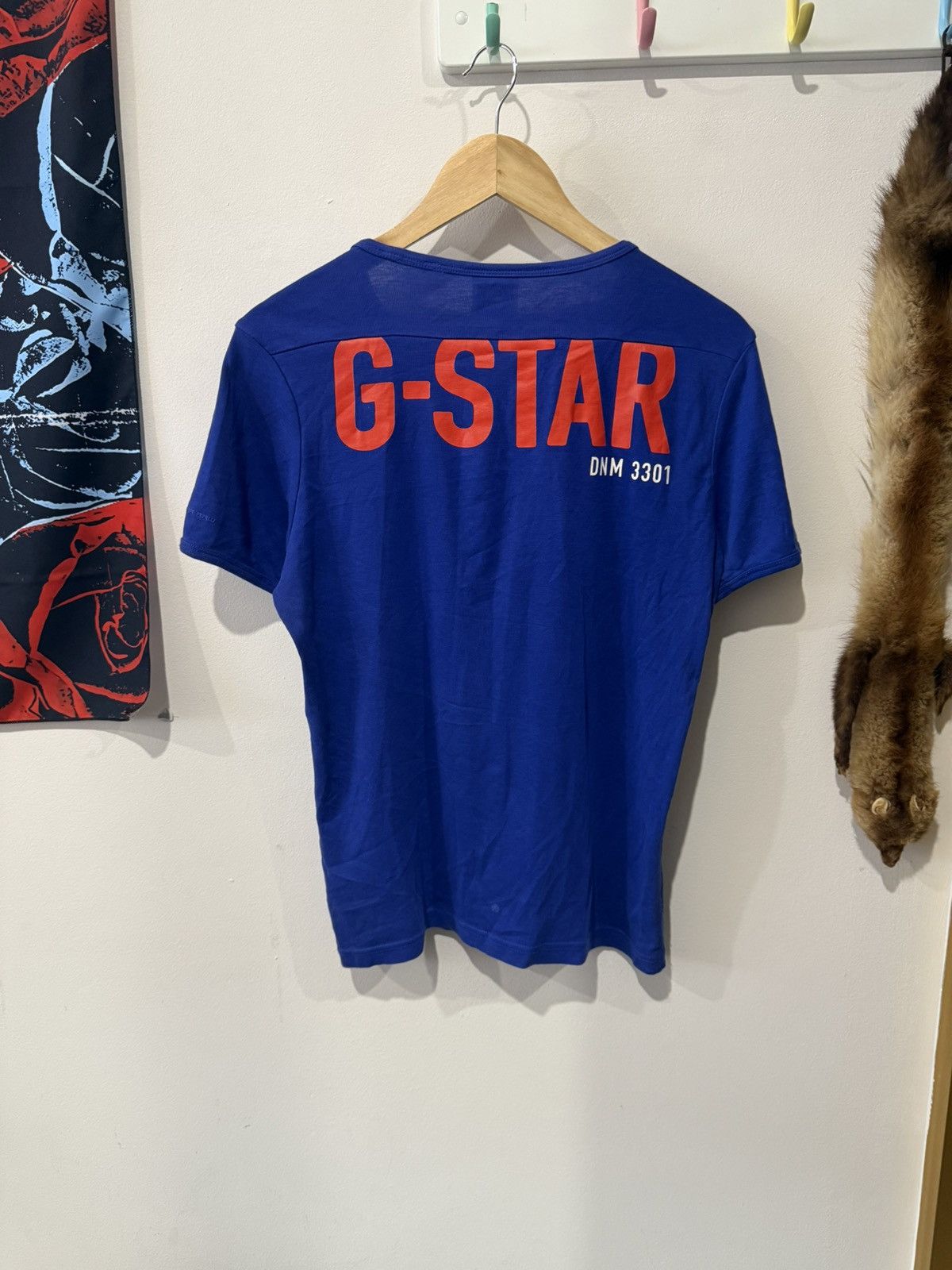G-Star G-STAR RAW Shirt Blue and Red Tee Size US M / EU 48-50 / 2 - 2 Thumbnail
