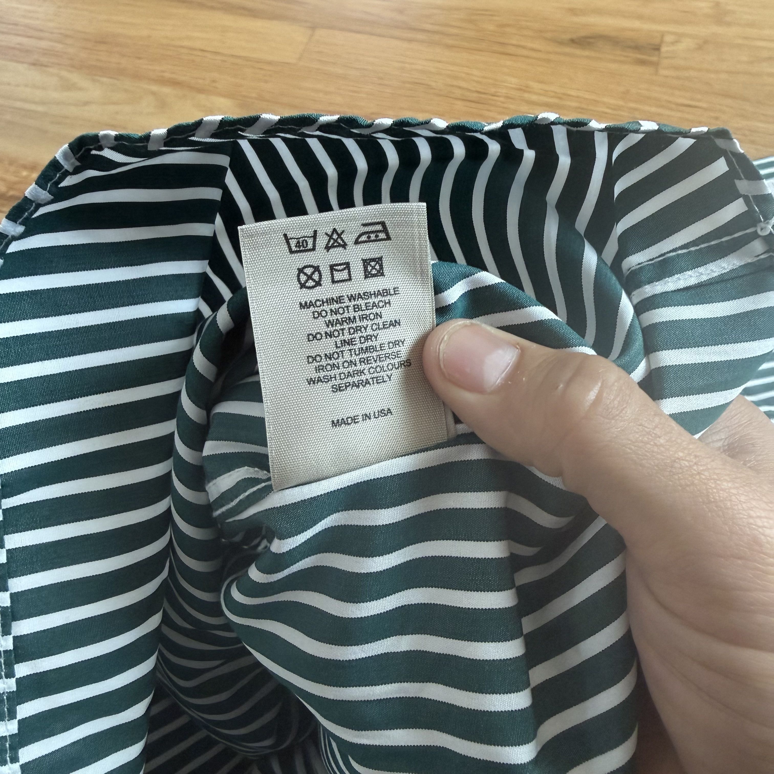 Burberry Burberry London Green Striped Button Down Shirt Size US M / EU 48-50 / 2 - 2 Thumbnail