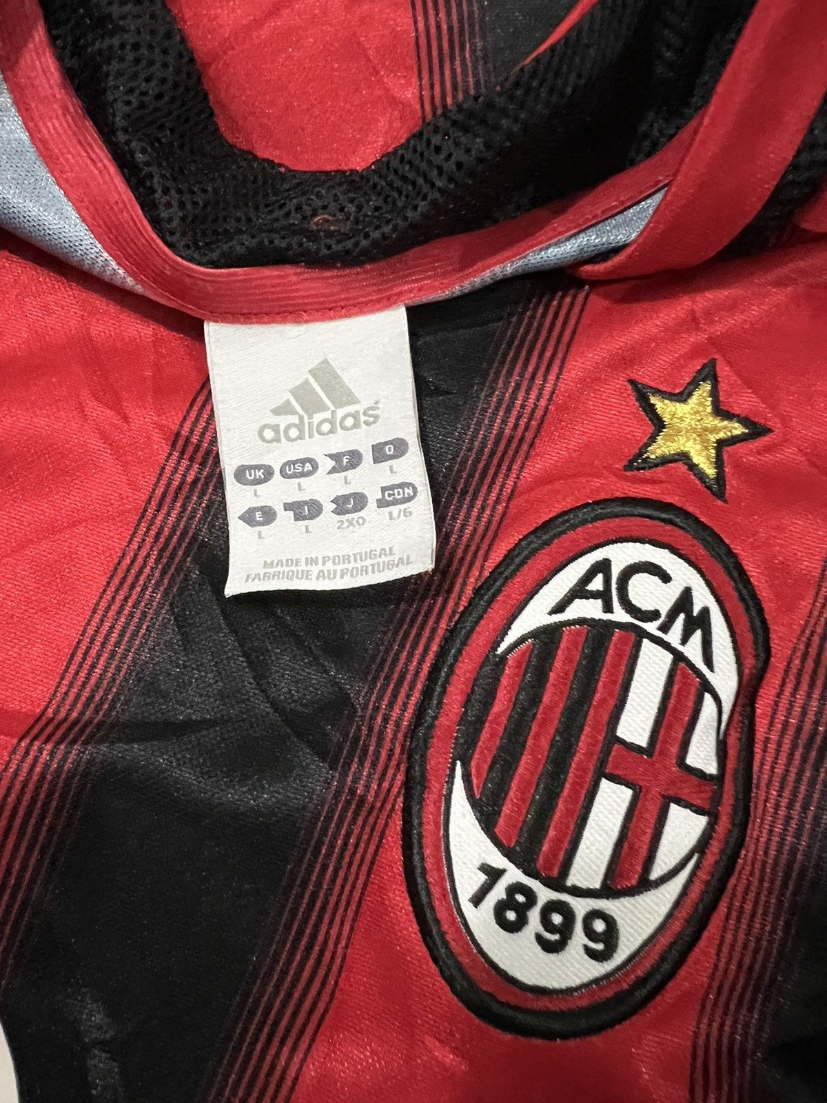 Adidas × Vintage Vintage 2004/05 AC Milan Adidas Opel Home Jersey Size US L / EU 52-54 / 3 - 6 Thumbnail
