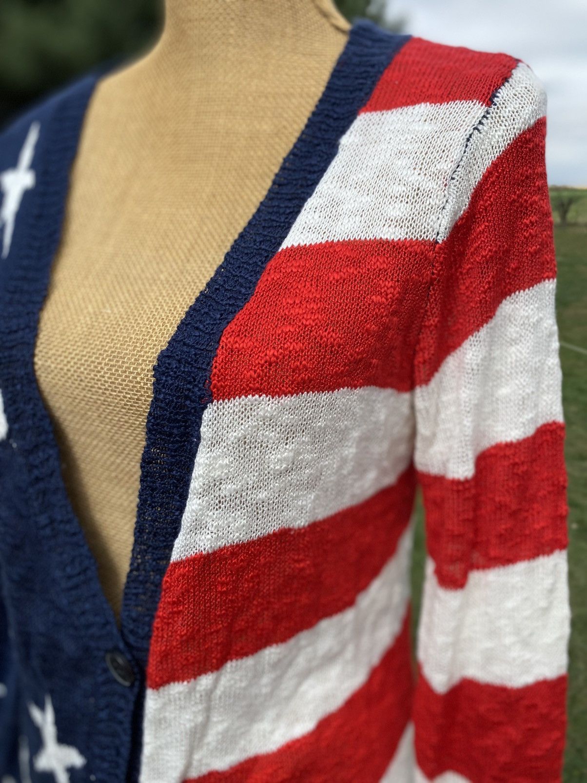 Other ANDTHEWHY Los Angeles Flag Red/White/Blue Cardigan Size S/M Size S / US 4 / IT 40 - 4 Thumbnail