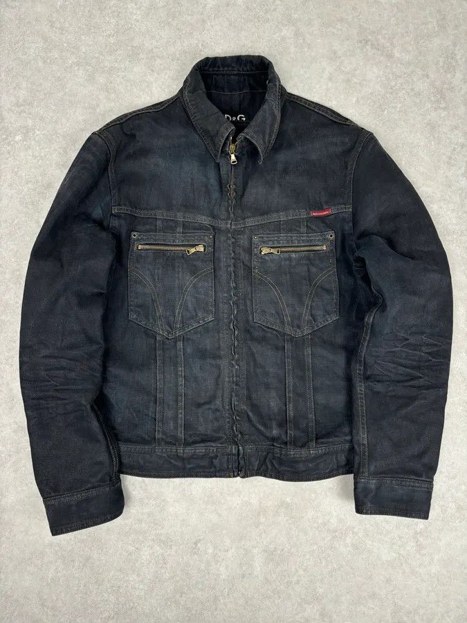Dolce & Gabbana AW2003 Dolce & Gabbana Black Faded Denim Raw Denim Jacket Size US L / EU 52-54 / 3 - 1 Thumbnail