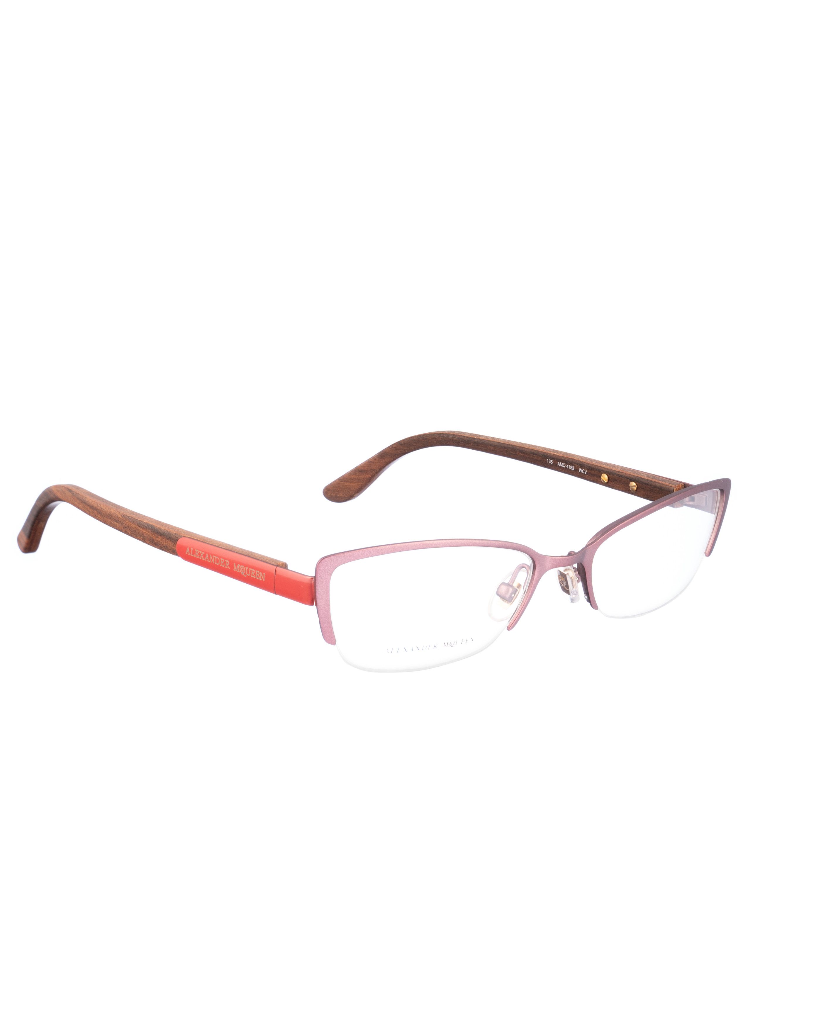 Alexander McQueen Alexander McQueen 90s Dark Wooden Matte Glasses Size ONE SIZE - 1 Thumbnail
