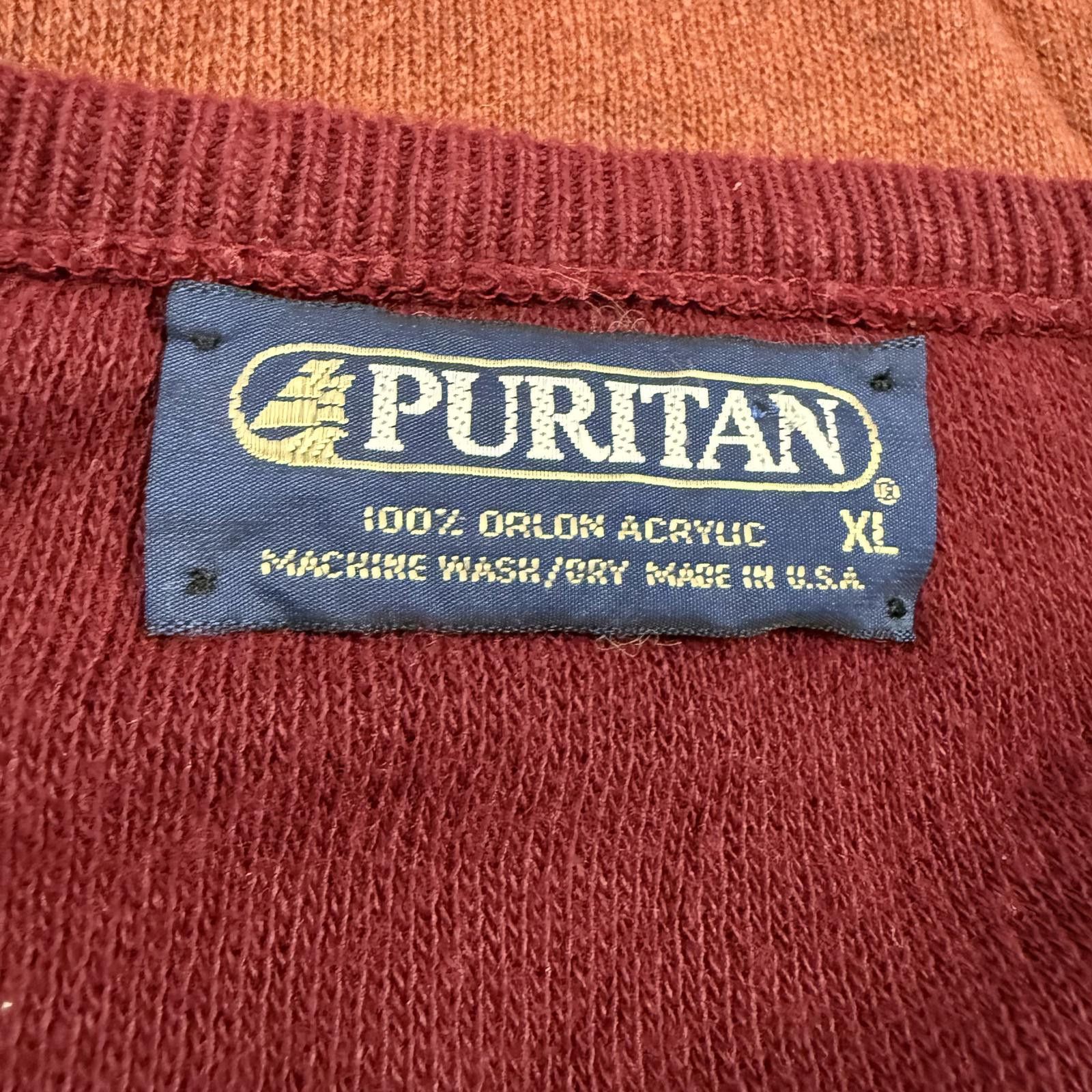 Puritan Lot of 2 Vtg 80s PURITAN Orion Acrylic V-Neck Sweaters XL Size US XL / EU 56 / 4 - 3 Thumbnail
