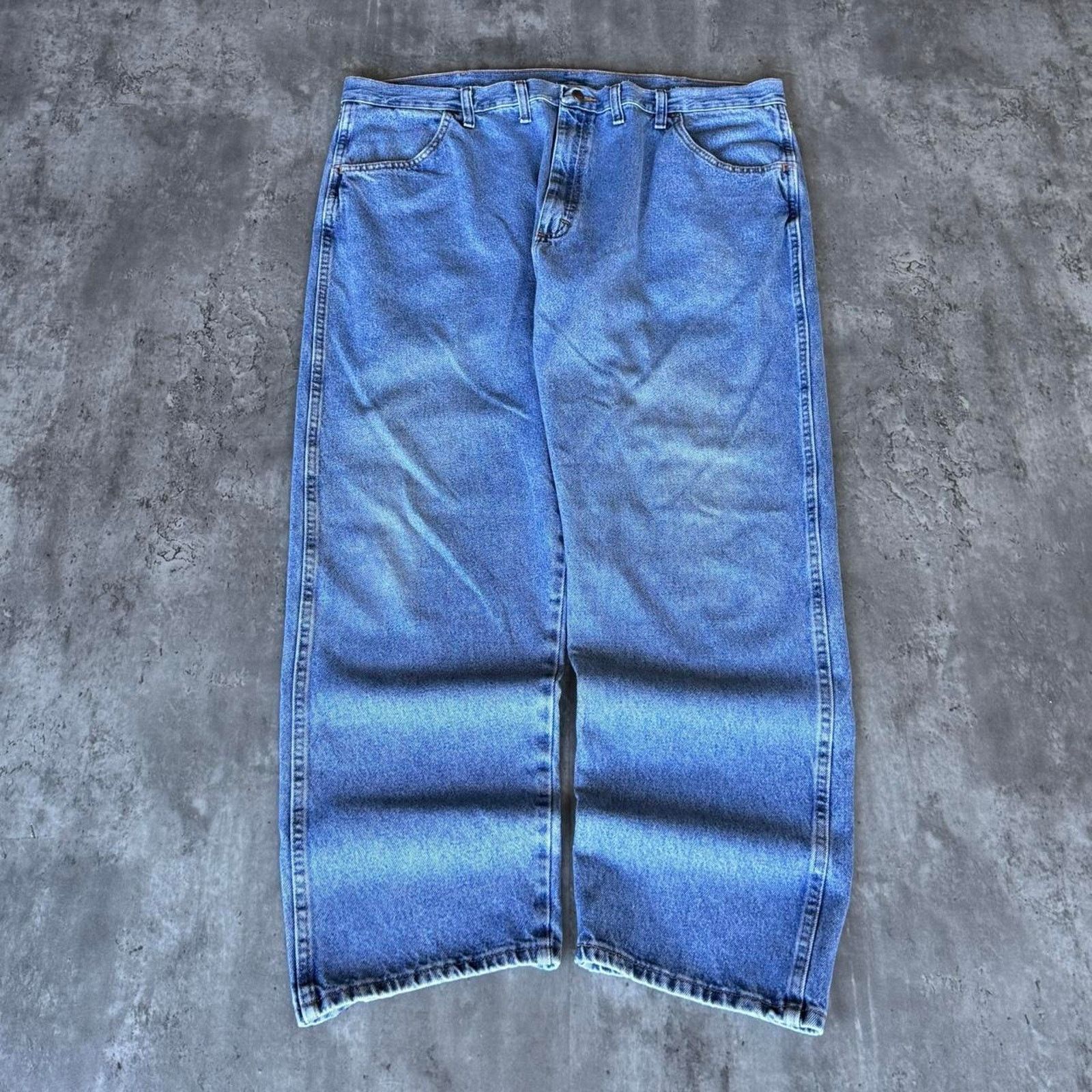 Levi's × Rustler × Vintage Vintage Y2K Light Wash Baggy Blue Essential Denim Jeans Size US 43 - 1 Thumbnail