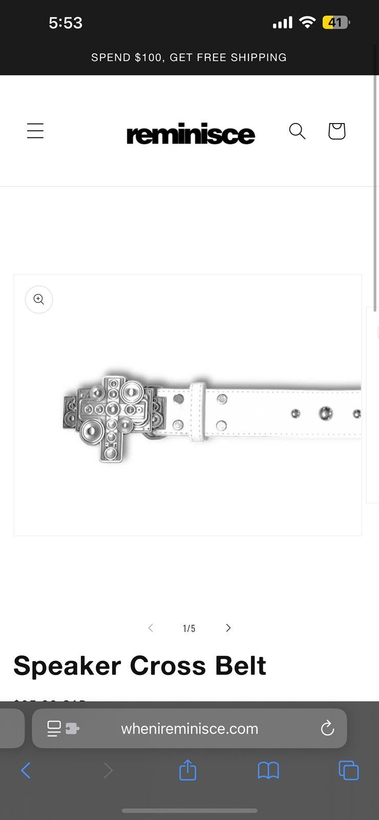 Other WhenIreminisce speaker cross studded belt and slap bracelets Size ONE SIZE - 4 Thumbnail