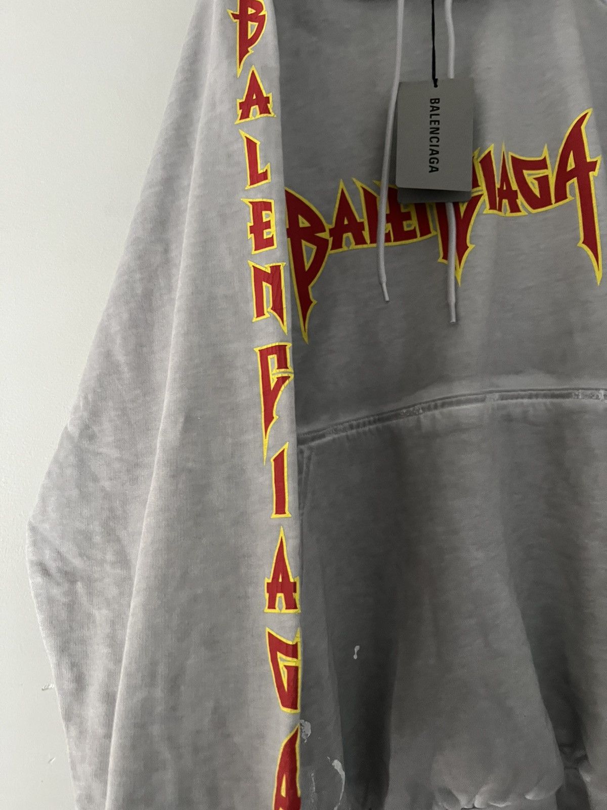 Balenciaga Balenciaga Metal Distressed Hoodie Size US L / EU 52-54 / 3 - 3 Thumbnail