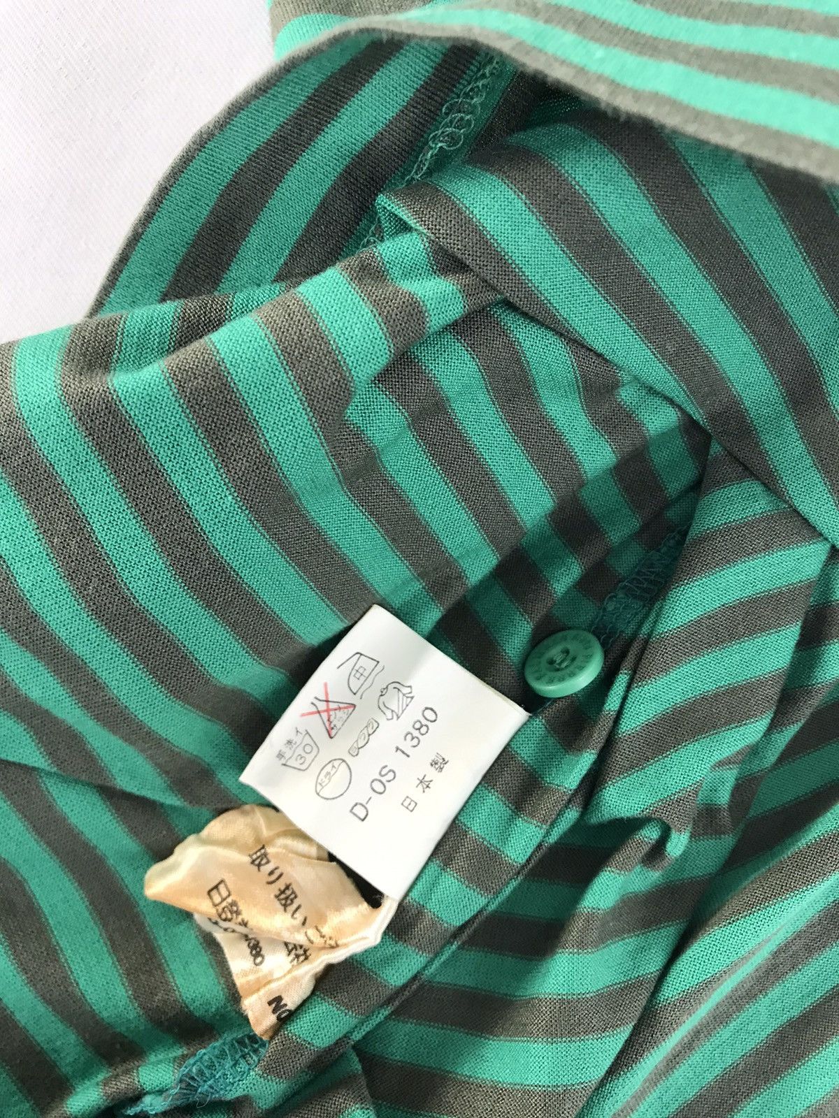 Pierre Balmain 90s Pierre Balmain Paris Single Pocket Stripe Green Polo Tee Size US M / EU 48-50 / 2 - 9 Thumbnail