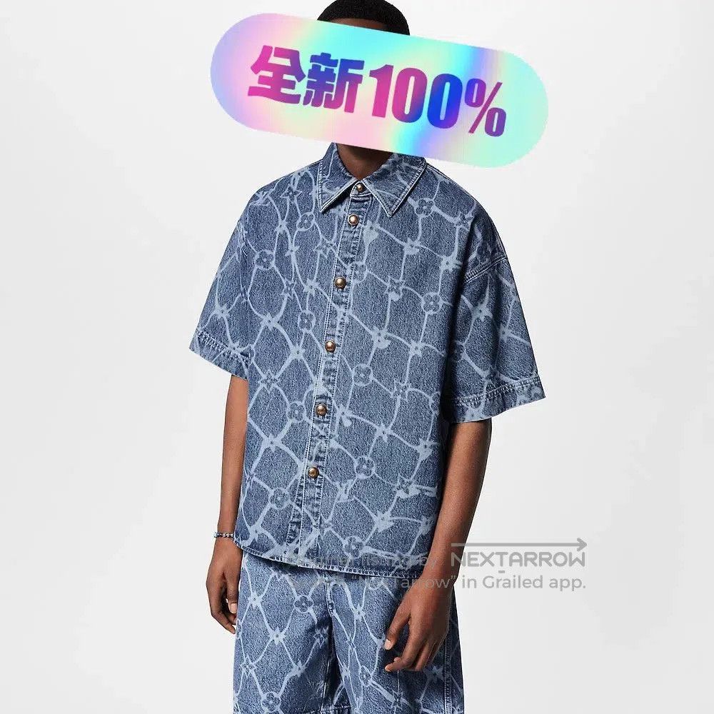 Louis Vuitton louis vuitton logo print denim short sleeve shirt. Size US L / EU 52-54 / 3 - 3 Thumbnail