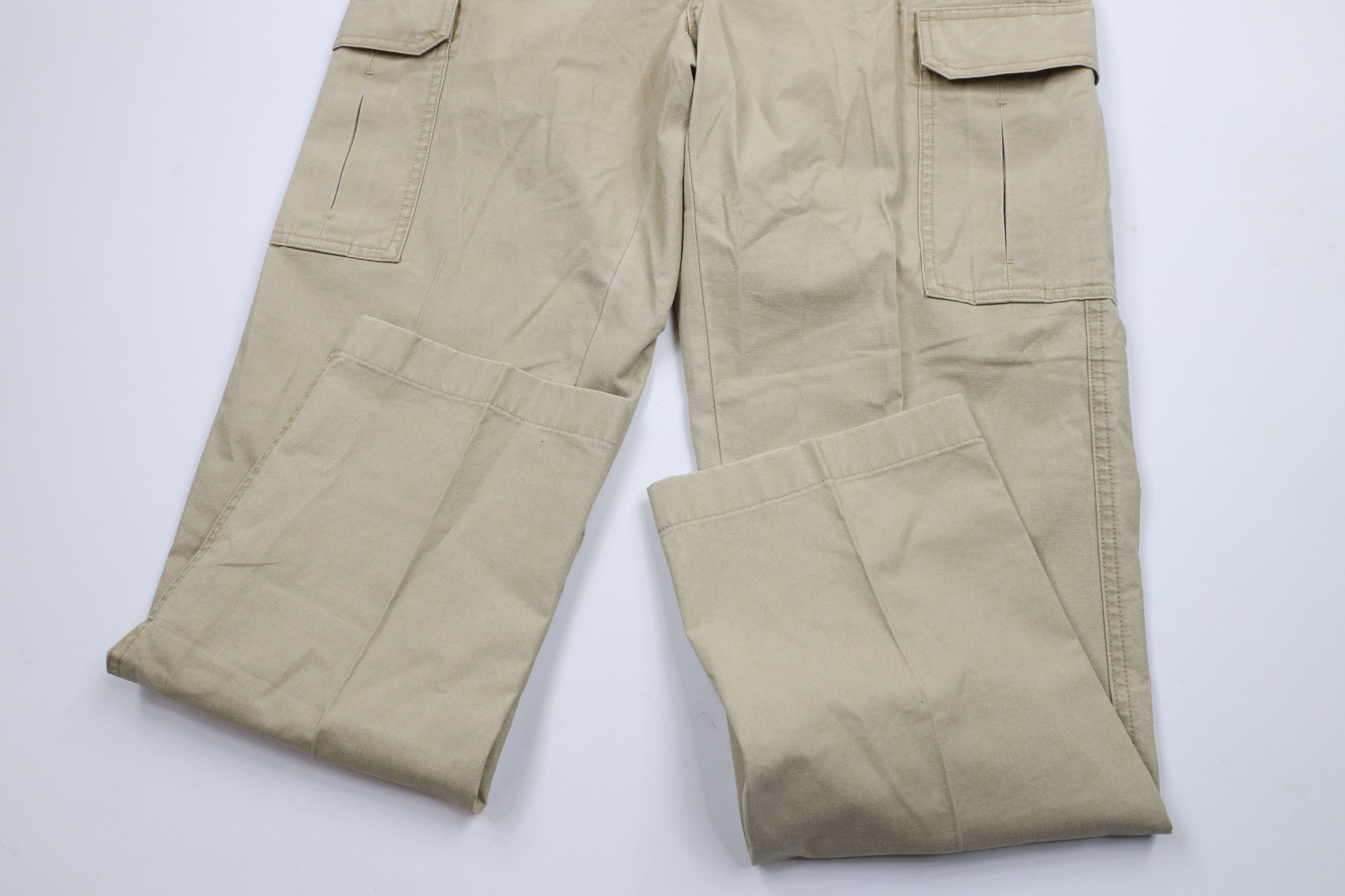 L.L. Bean × Vintage Vintage 90s LL Bean Stonewash Straight Leg Cargo Pants Beige Size US 31 - 5 Thumbnail