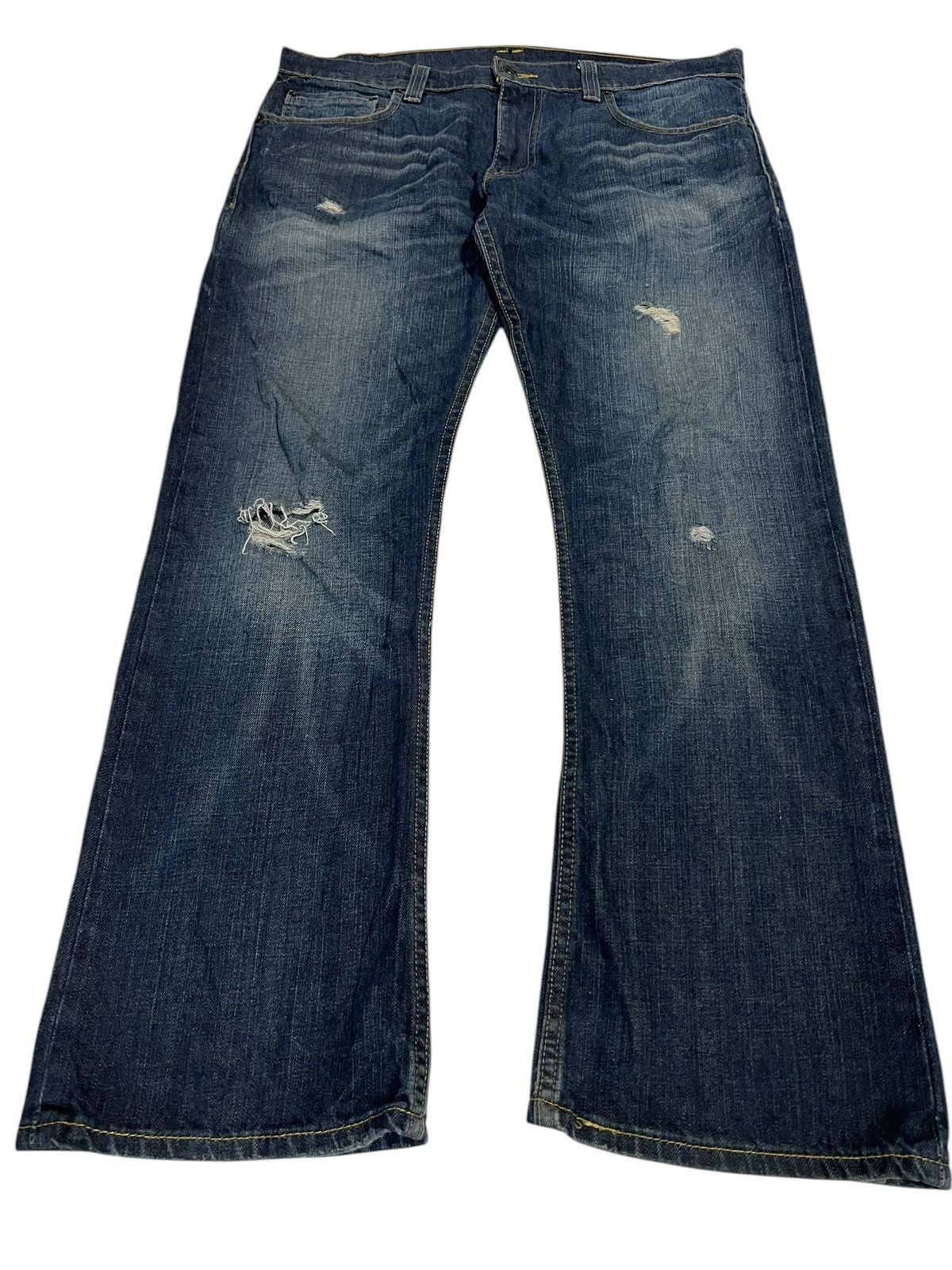Japanese Brand × Levi's × Levi's Vintage Clothing 🌈VINTAGE LEVIS 597 DISTRESSED BOOTCUT JEAN Size US 35 - 1 Thumbnail