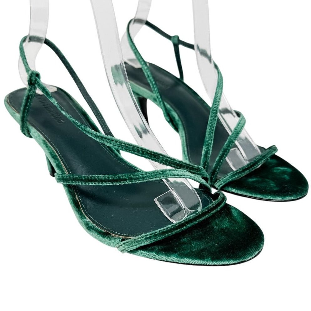 Reformation Reformation Marylou Velvet Slingback Sandals green size 7.5 Size US 7.5 / IT 37.5 - 3 Thumbnail