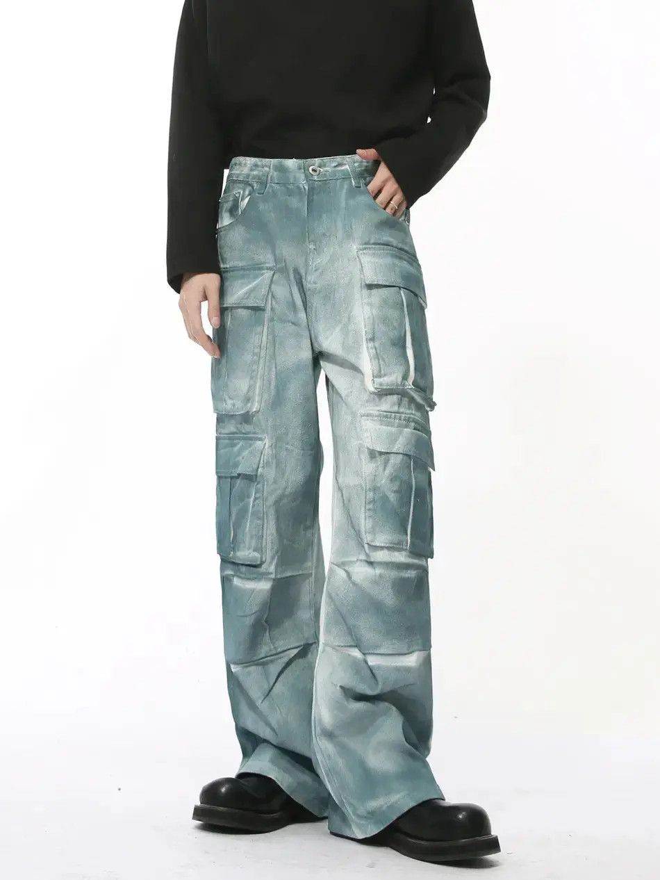 Japanese Brand Retro loose pocket wide leg jeans Size US 32 / EU 48 - 6 Thumbnail