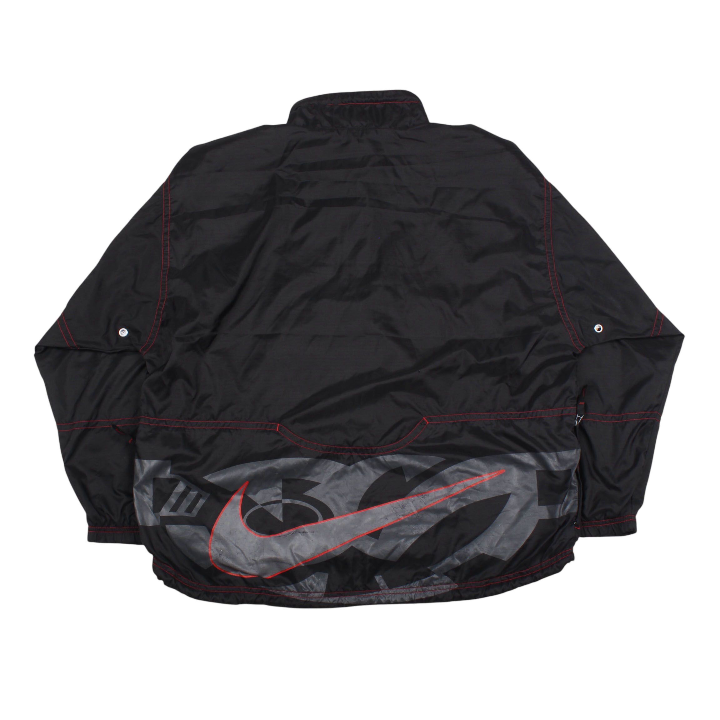 Nike × Vintage Vintage 90s Nike Half Zip Windbreaker Jacket Big Logo Size US L / EU 52-54 / 3 - 2 Thumbnail