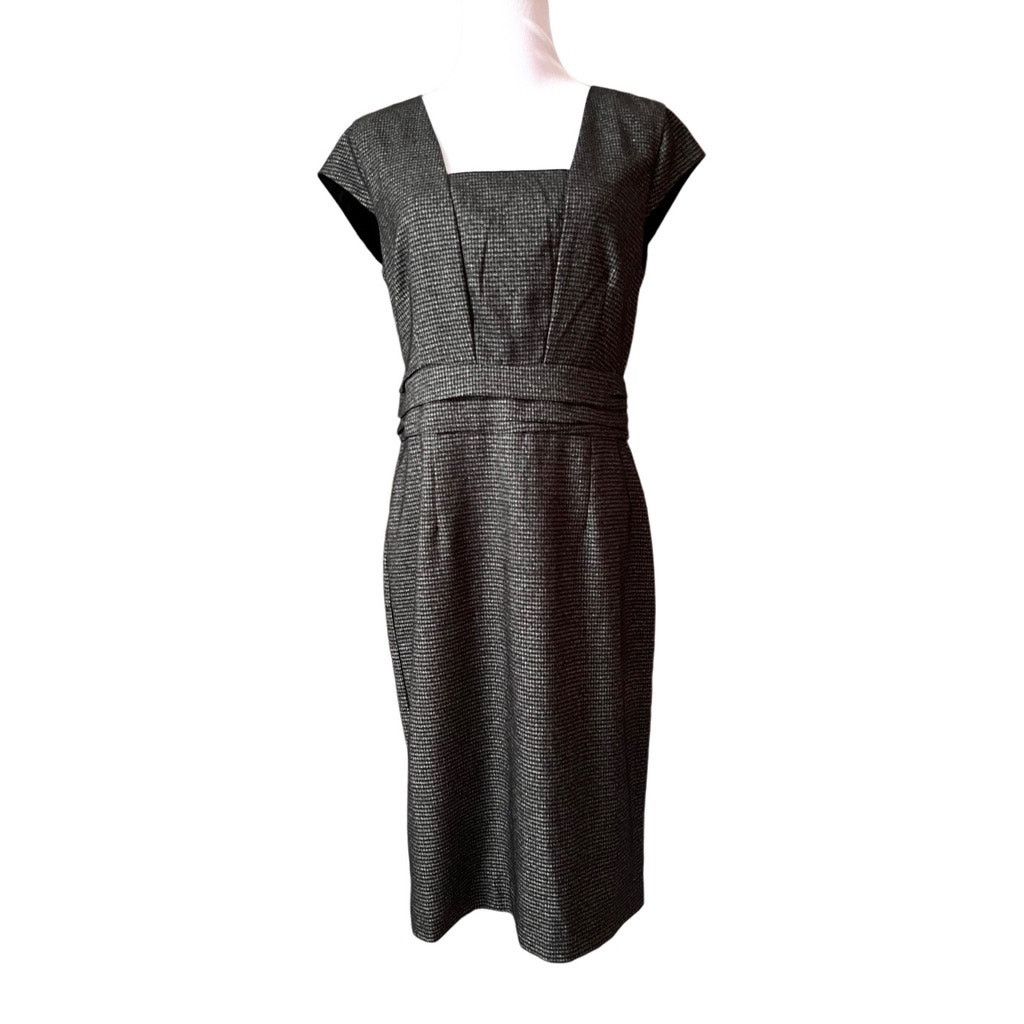 Banana Republic Banana Republic Cap Sleeve Black Check Retro Shift Dress 10 Size L / US 10 / IT 46 - 1 Thumbnail
