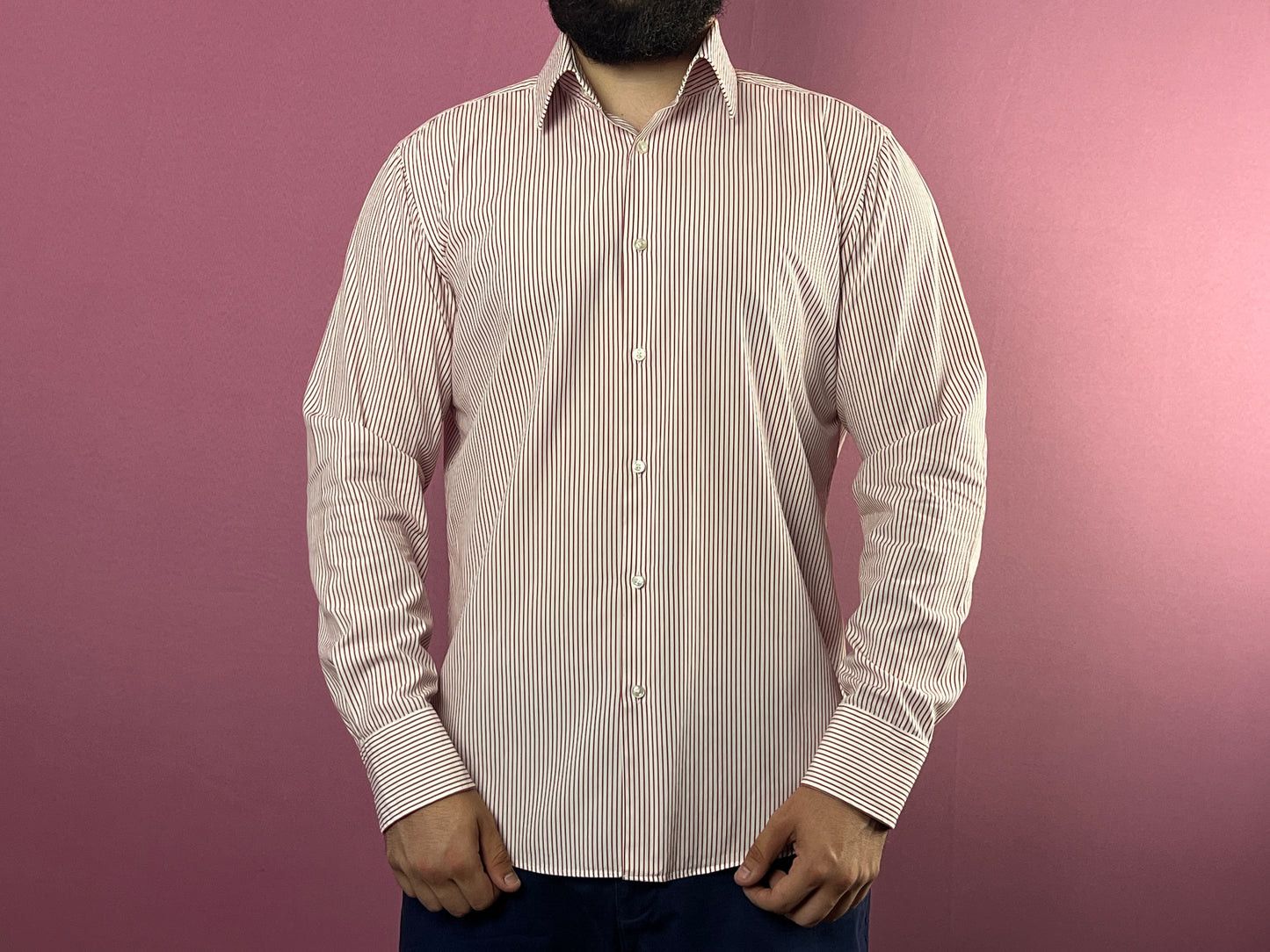 Hugo Boss × Vintage Boss Hugo Boss Vintage Men's Striped Shirt - M Size US M / EU 48-50 / 2 - 3 Thumbnail