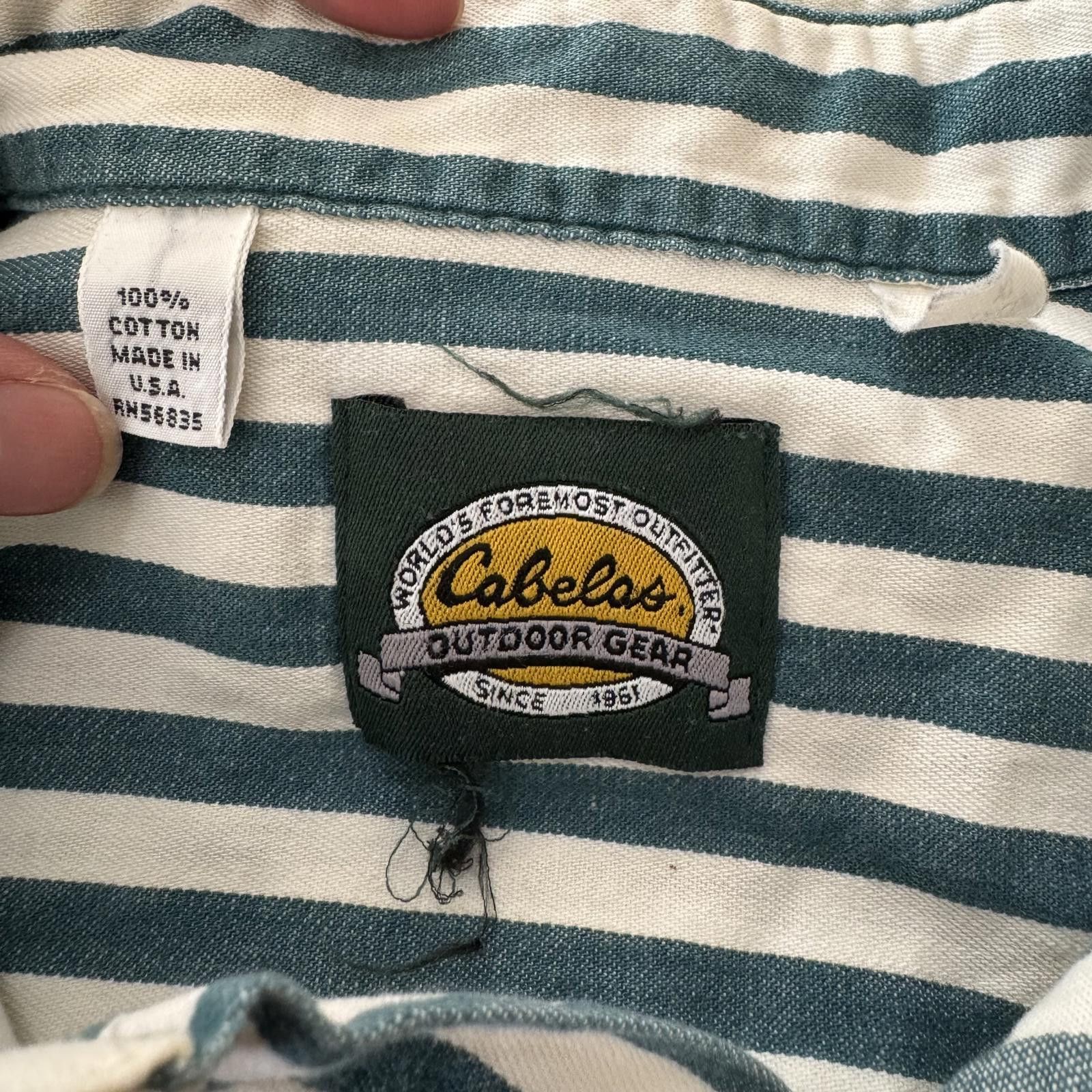 Cabelas Vintage 90s Cabela’s Striped Shirt Tall XL Size US XL / EU 56 / 4 - 4 Thumbnail