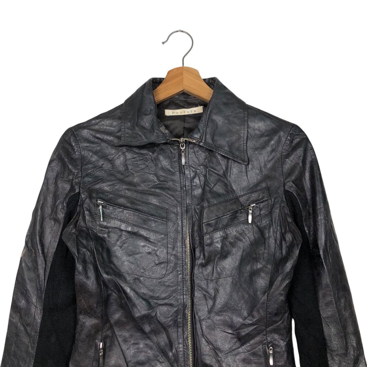 Japanese Brand 📌Vintage Soft Leather Biker Jacket Protein Cafe Racer Size M / US 6-8 / IT 42-44 - 4 Thumbnail