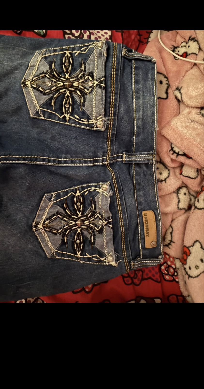 UNIONBAY Y2k unionbay skinny bootcut jeans with design on pockets Size 25" / US 0 / IT 36 - 3 Thumbnail