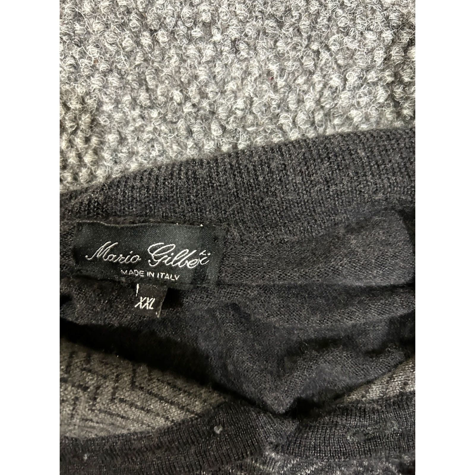 Vintage Mario Gilberti Sweater Mens 2XL Charcoal Gray Merino Wool Herringbone Mock Neck Pullover Zipper Logo Knit Wool Knitwear Size US XXL / EU 58 / 5 - 5 Thumbnail