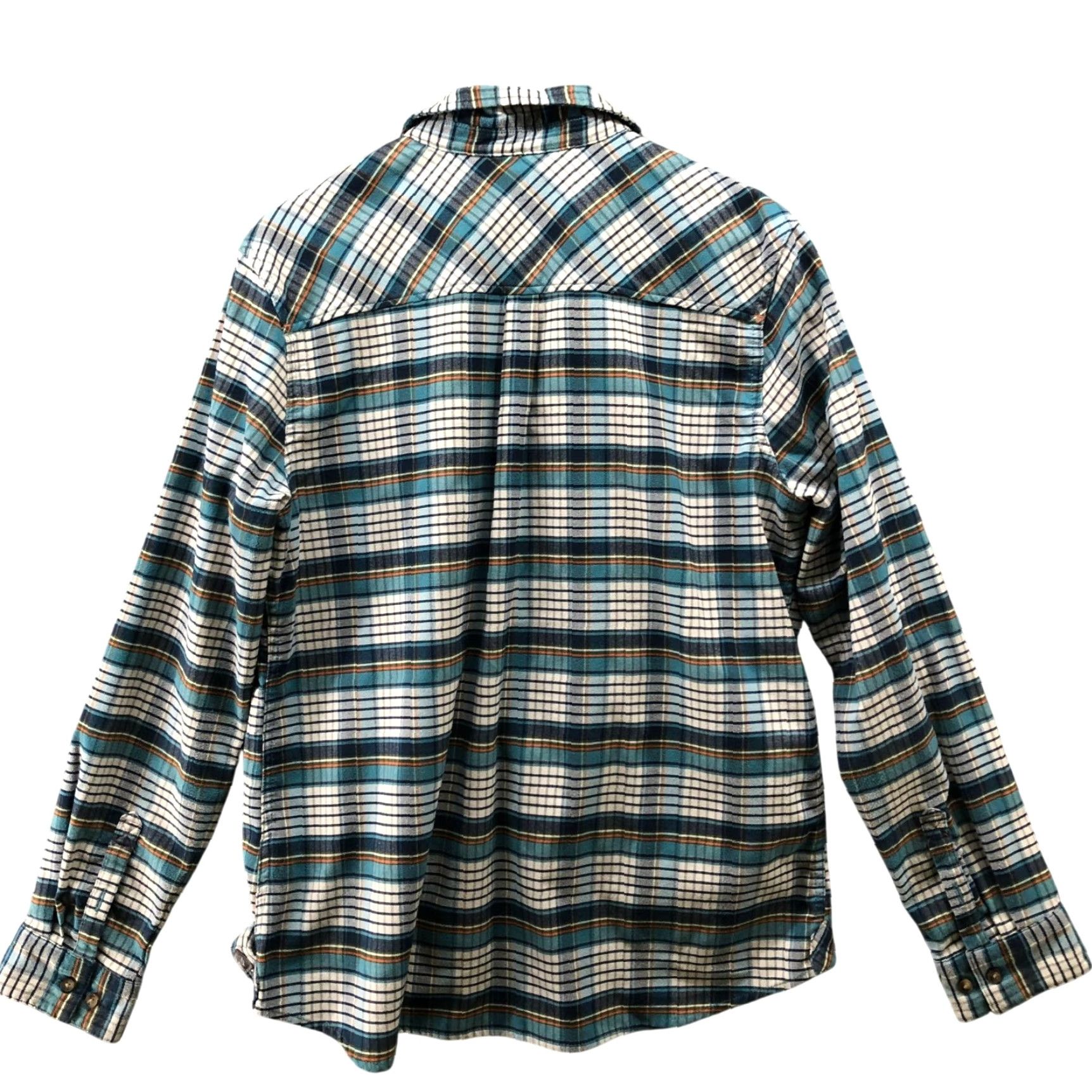 Vintage L.L. Bean Flannel Shirt Womens XL Blue White Plaid Teal Long Sleeve Size XL / US 12-14 / IT 48-50 - 2 Thumbnail
