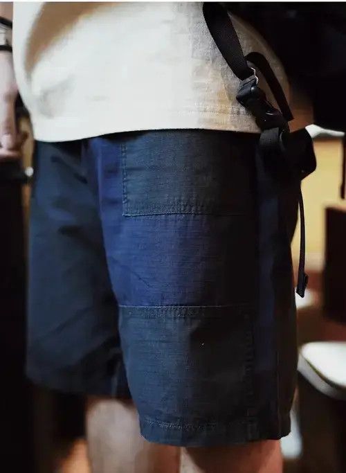 VIBE 20SS Indigo Union Japan Navy Patchwork Shorts Size US 32 / EU 48 - 2 Thumbnail