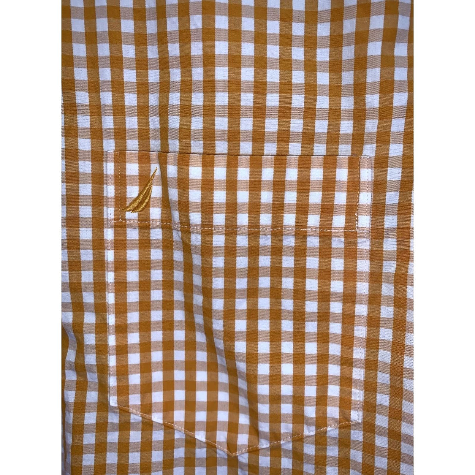 Nautica Nautica Button-Down Shirt Mens XS Classic Fit Organ Gingham Plaid Check Orange Cotton Logo Embroidered Button-Up.Nautica Size US XS / EU 42 / 0 - 4 Thumbnail