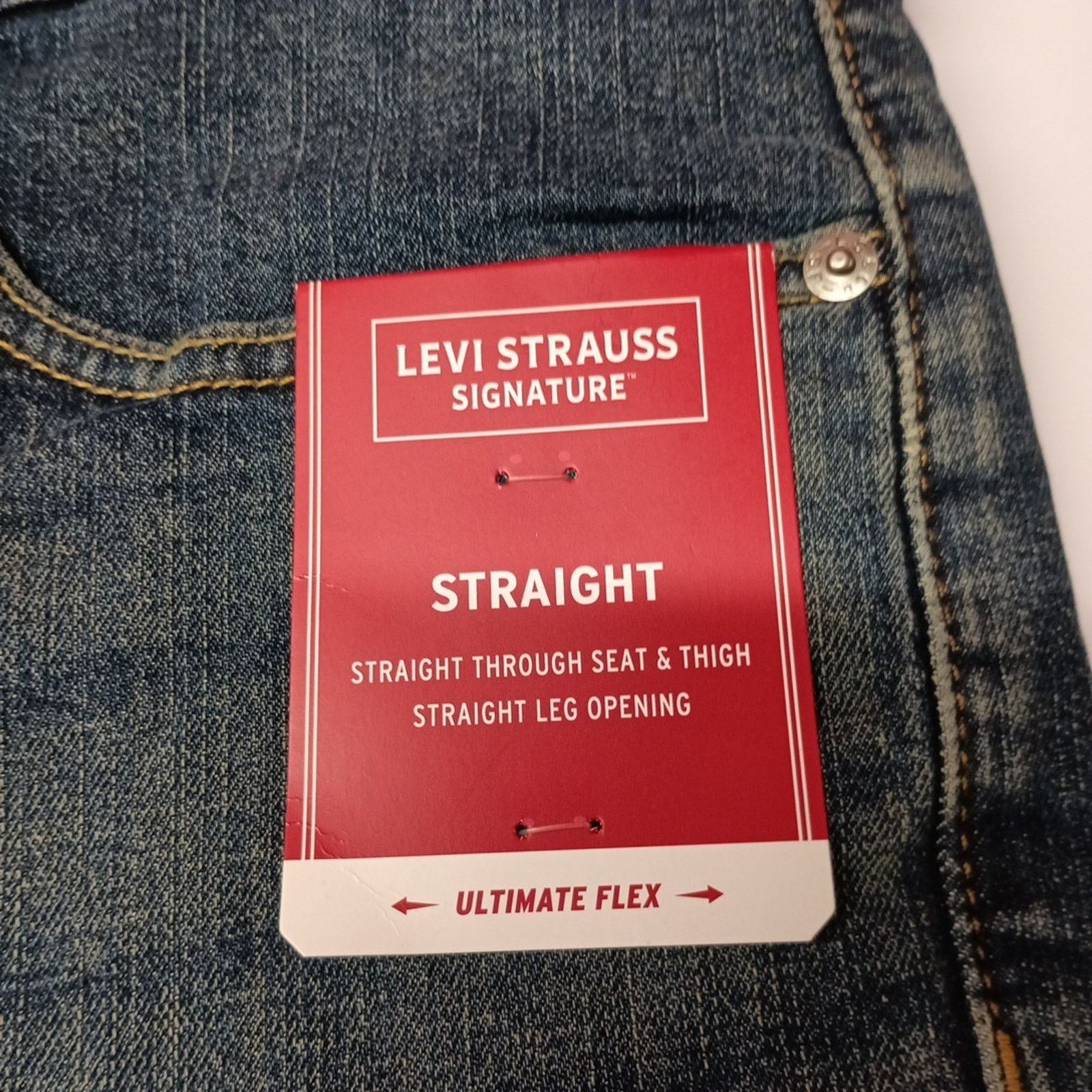 Levi's Signature Levi Straight Jeans Men's 31x30 Blue Ultimate Flex Size US 31 - 5 Thumbnail