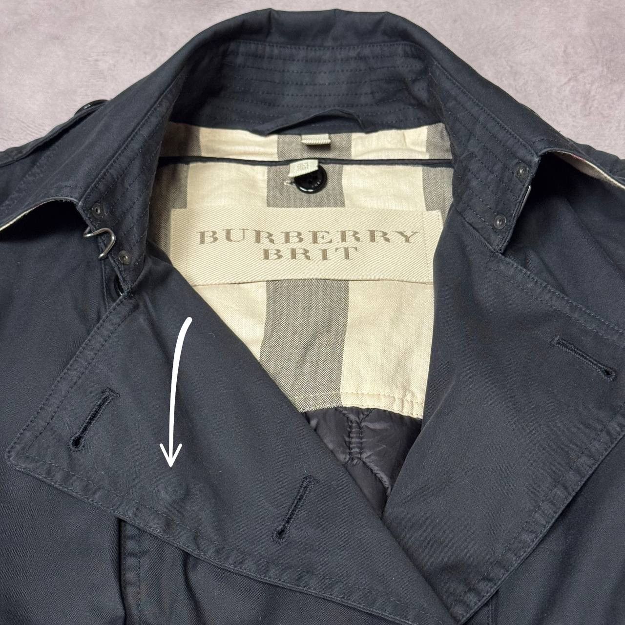 Burberry Burberry Brit Women’s Black Cotton Trench Coat Size:ITA-42 Size M / US 6-8 / IT 42-44 - 14 Thumbnail