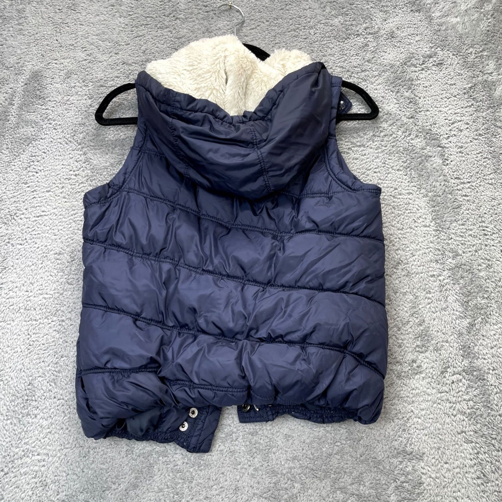 American Eagle Outfitters VINTAGE American Eagle Outfitters Vest Women Small Blue Puffer Plaid Lined Sherpa Hooded Size S / US 4 / IT 40 - 2 Thumbnail